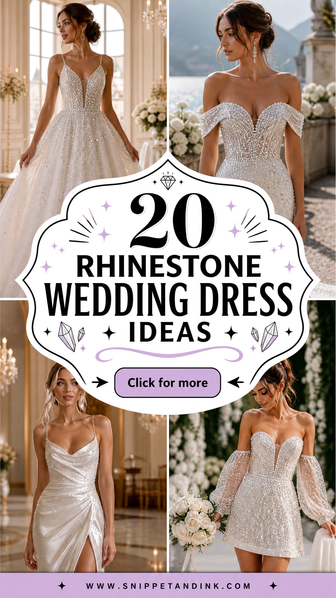 20 Rhinestone Wedding Dress Ideas for a Dazzling Bridal Look - 20 Rhinestone Wedding Dress Ideas for a Dazzling Bridal Look