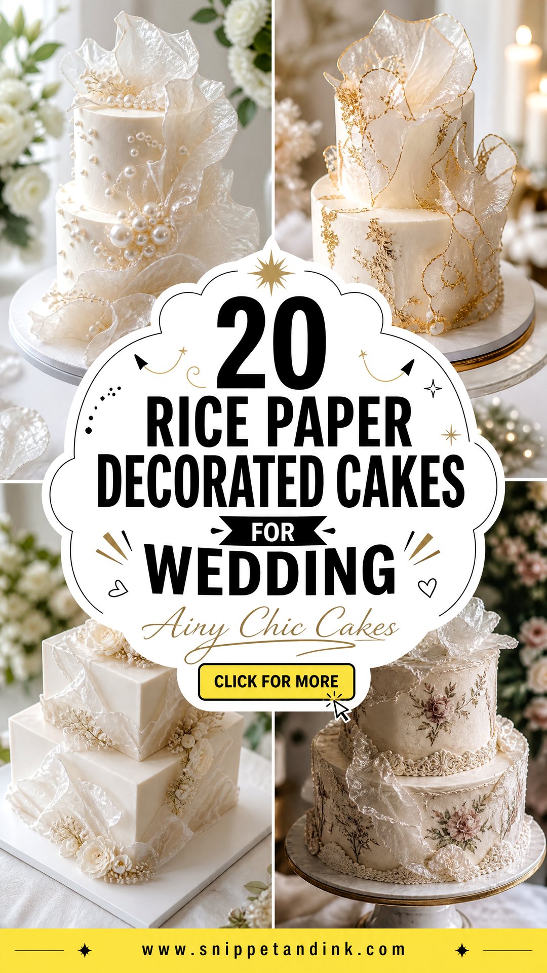 20 Rice Paper Decorated Cakes for Wedding Airy Chic Ideas - 20 Rice Paper Decorated Cakes for Wedding: Airy Chic Ideas