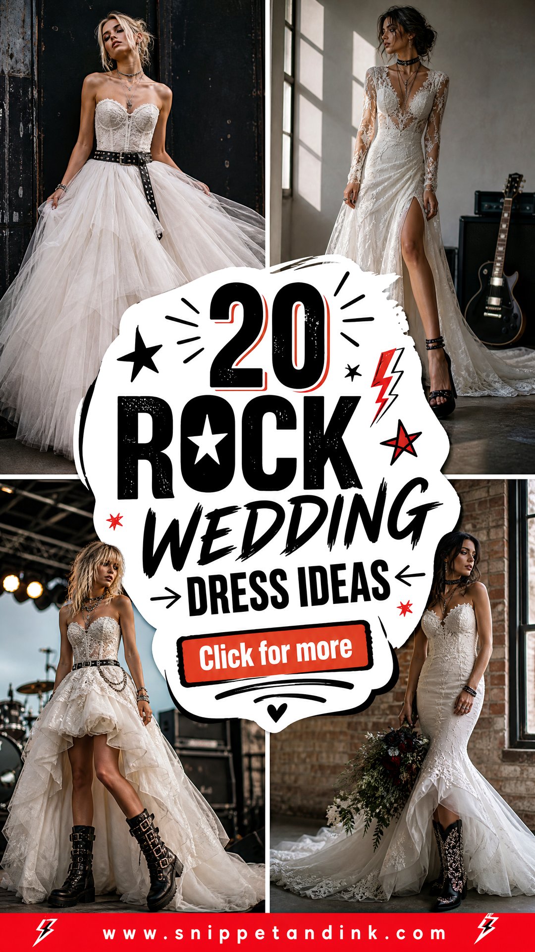 20 Rock Wedding Dress Ideas for Bold Alternative Brides - 20 Rock Wedding Dress Ideas for Bold, Alternative Brides
