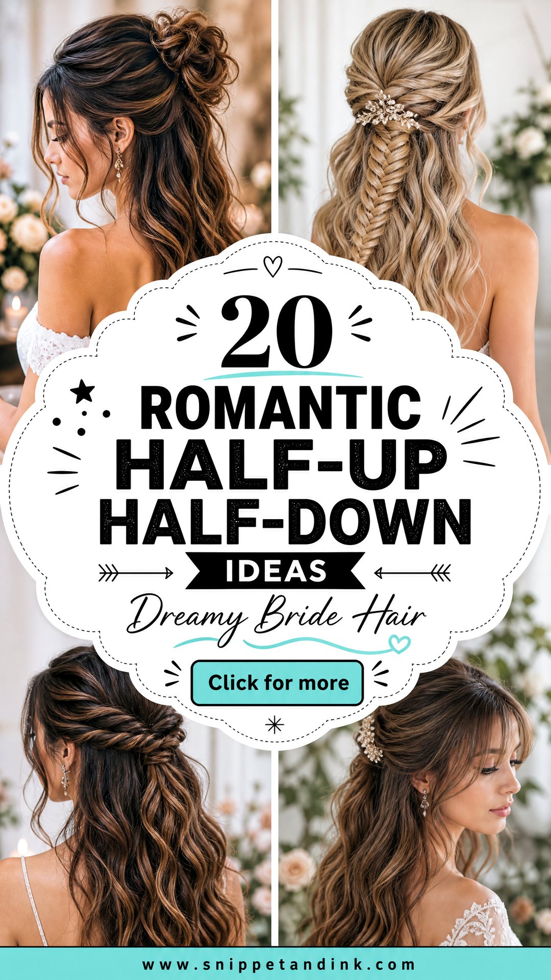 20 Romantic Half-Up Half-Down Ideas for Dreamy Brides - 20 Romantic Half-Up Half-Down Ideas for Dreamy Brides