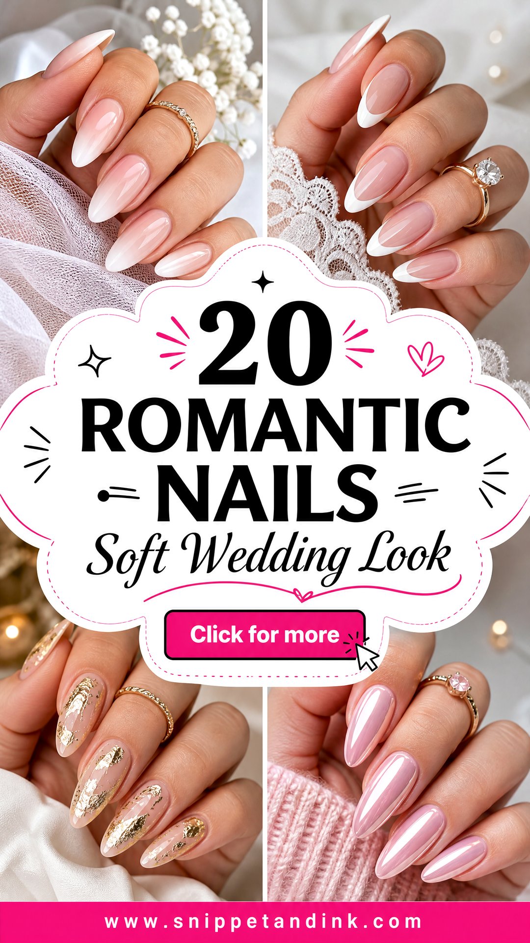 20 Romantic Nails Brides Will Love for a Soft Wedding Look - 20 Romantic Nails Brides Will Love for a Soft Wedding Look