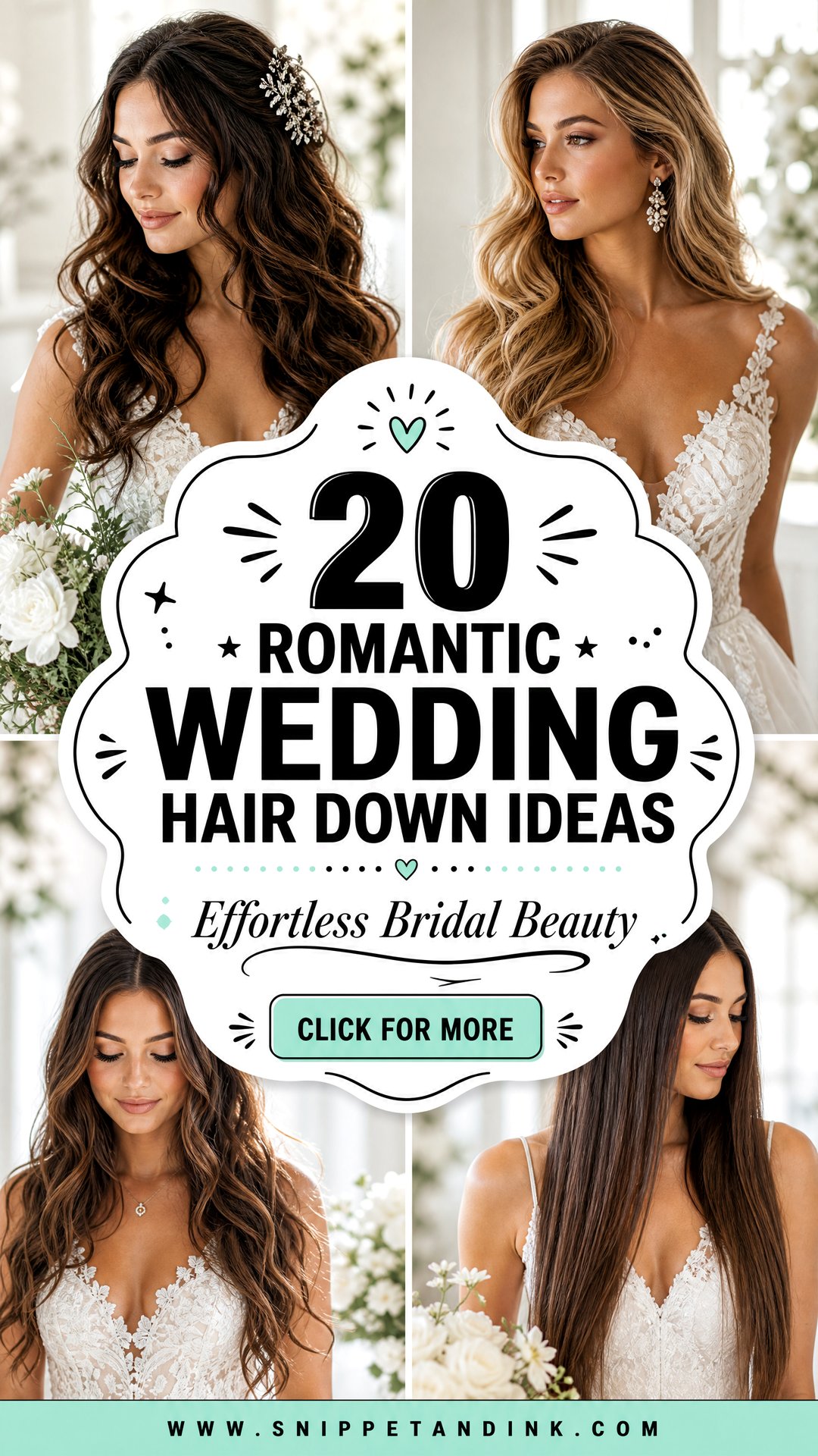 20 Romantic Wedding Hair Down Ideas for Effortless Brides - 20 Romantic Wedding Hair Down Ideas for Effortless Brides