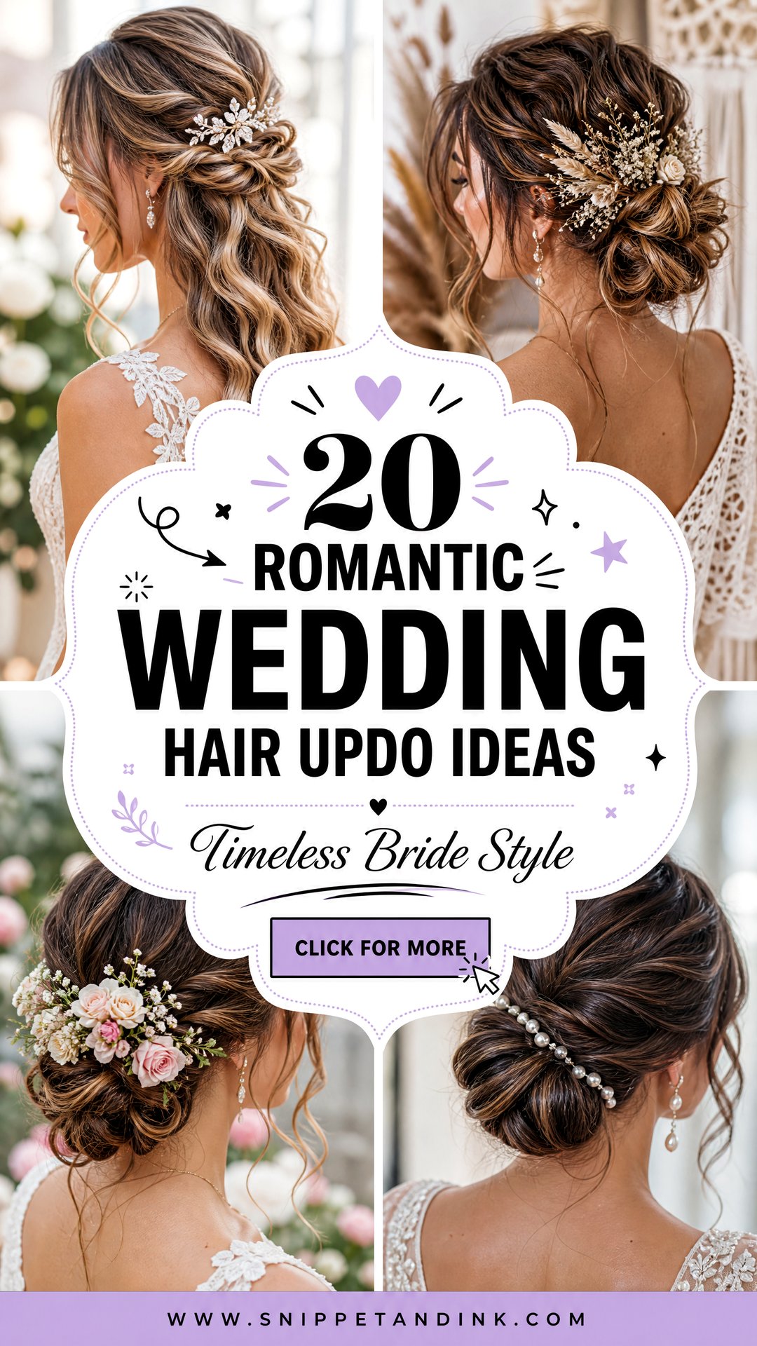 20 Romantic Wedding Hair Updo Ideas for Timeless Brides - 20 Romantic Wedding Hair Updo Ideas for Timeless Brides