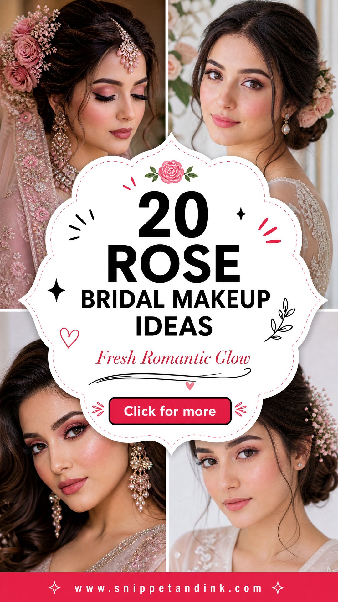 20 Rose Bridal Makeup Ideas for a Fresh Romantic Bridal Glow - 20 Rose Bridal Makeup Ideas for a Fresh Romantic Bridal Glow