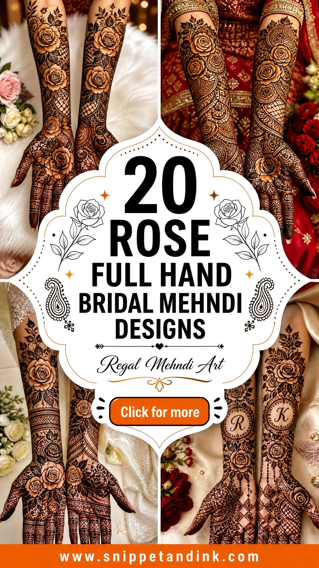 20 Rose Full Hand Bridal Mehndi Designs for Regal Brides - 20 Rose Full Hand Bridal Mehndi Designs for Regal Brides