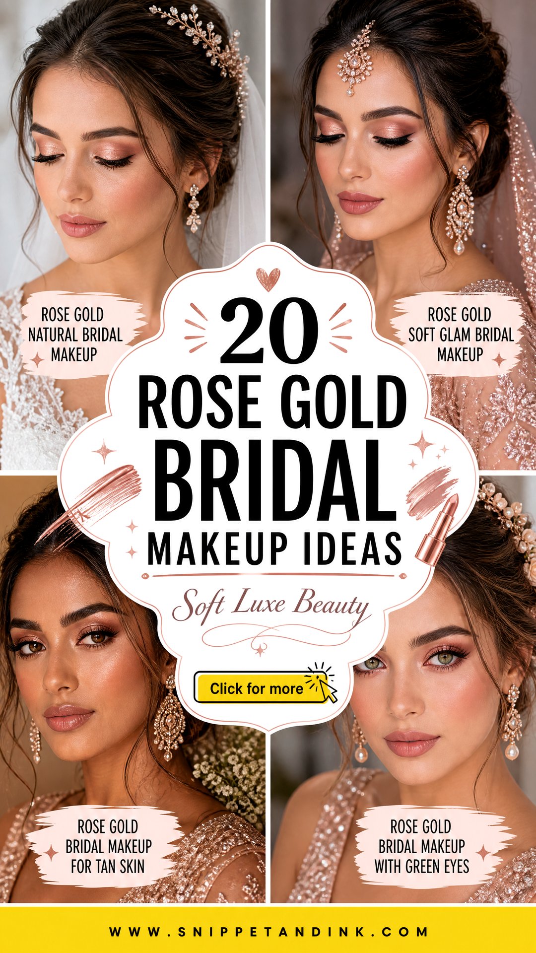 20 Rose Gold Bridal Makeup Ideas for a Soft Luxe Look - 20 Rose Gold Bridal Makeup Ideas for a Soft Luxe Look