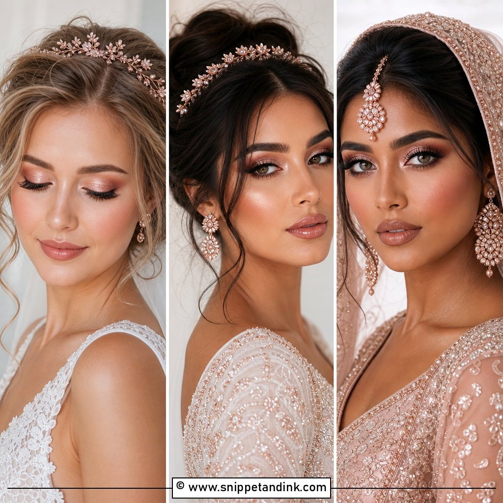 20 Rose Gold Bridal Makeup Ideas for a Soft Luxe Look