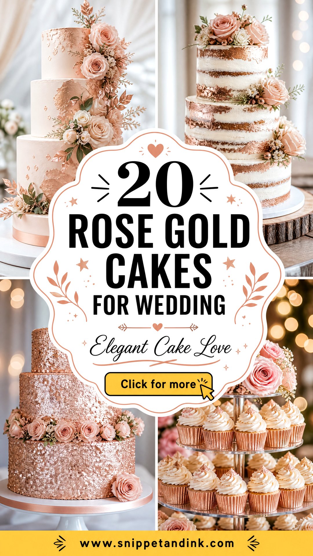 20 Rose Gold Cakes for Wedding Elegant Designs to Love - 20 Rose Gold Cakes for Wedding: Elegant Designs to Love