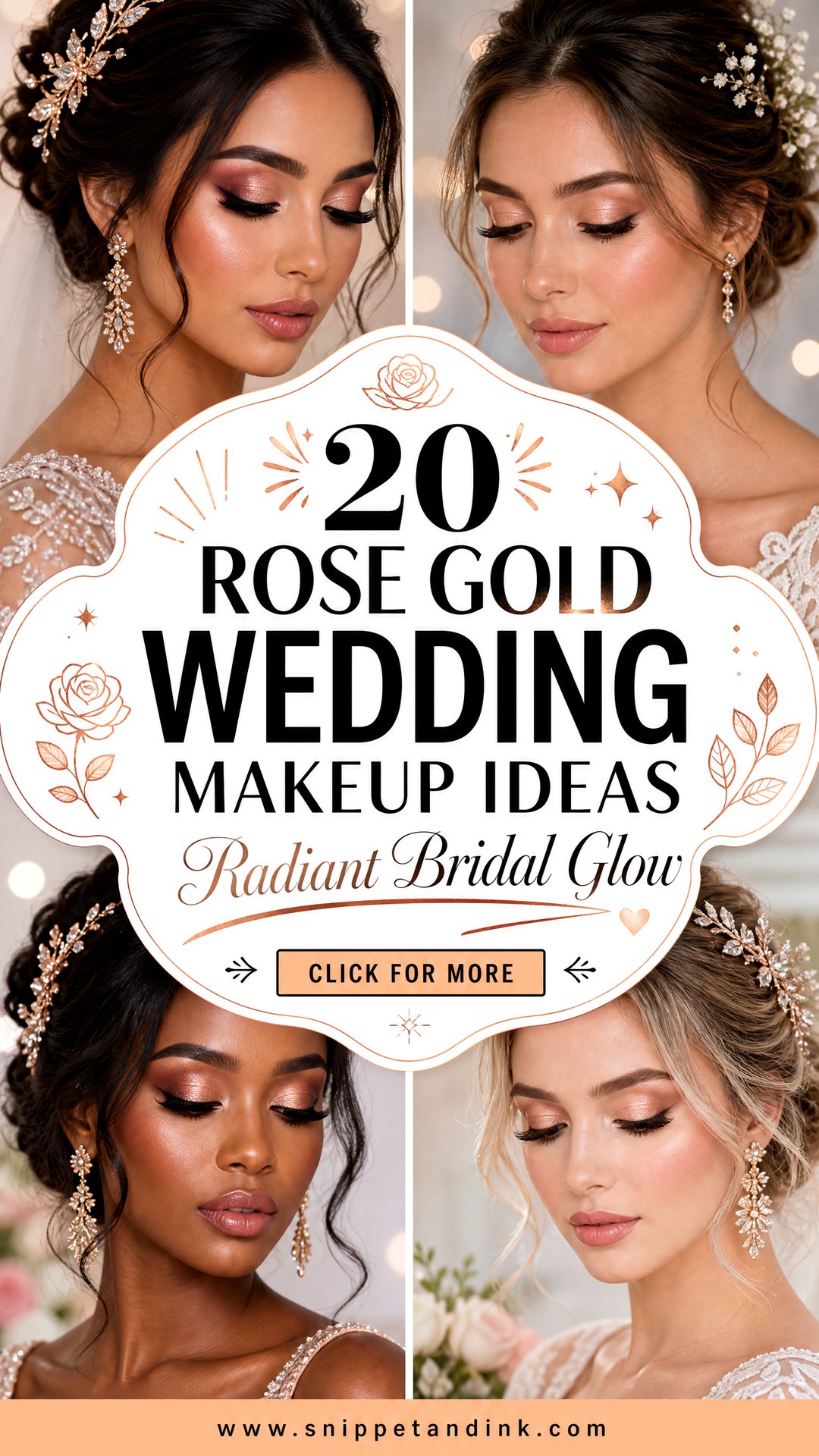 20 Rose Gold Wedding Makeup Ideas for a Radiant Bridal Glow - 20 Rose Gold Wedding Makeup Ideas for a Radiant Bridal Glow