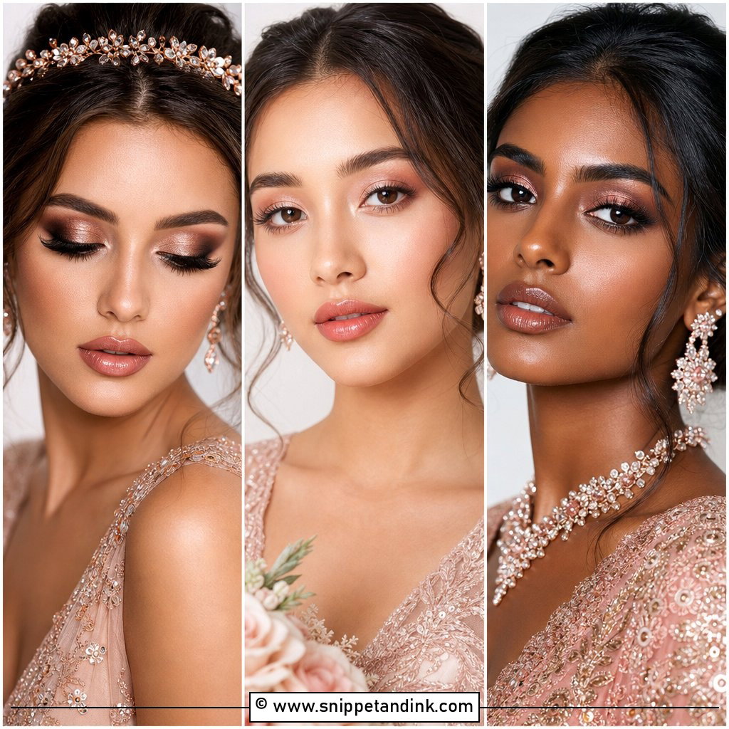 20 Rose Gold Wedding Makeup Ideas for a Radiant Bridal Glow