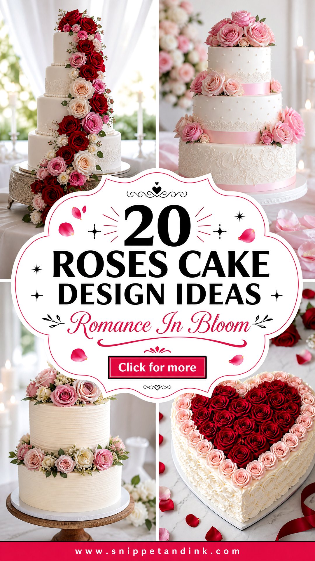 20 Roses Cake Design Ideas for Wedding Romance in Bloom - 20 Roses Cake Design Ideas for Wedding Romance in Bloom