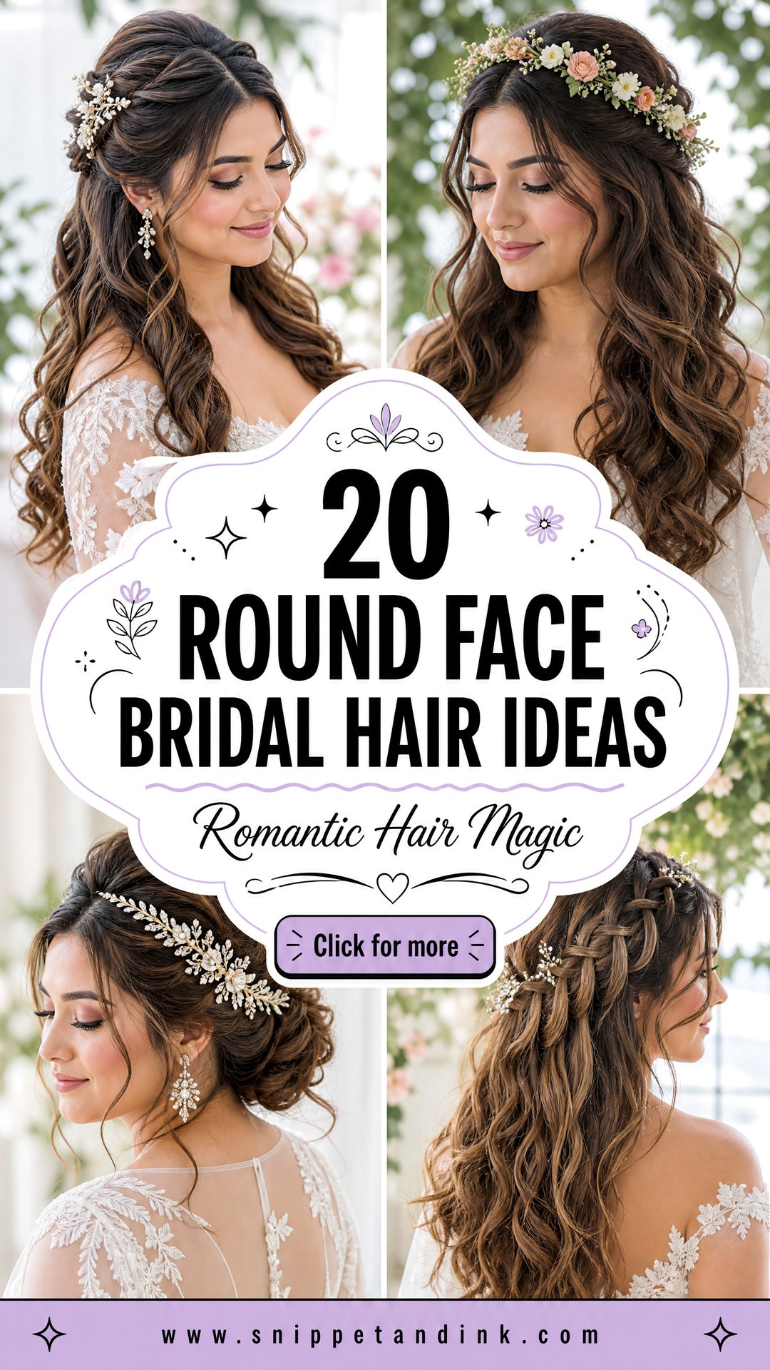 20 Round Face Bridal Hair Ideas for Soft Romantic Style - 20 Round Face Bridal Hair Ideas for Soft Romantic Style
