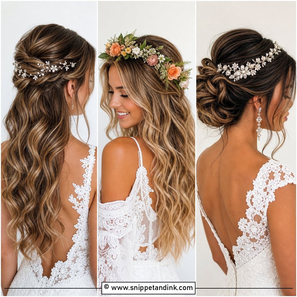 20 Round Face Bridal Hair Ideas for Soft Romantic Style