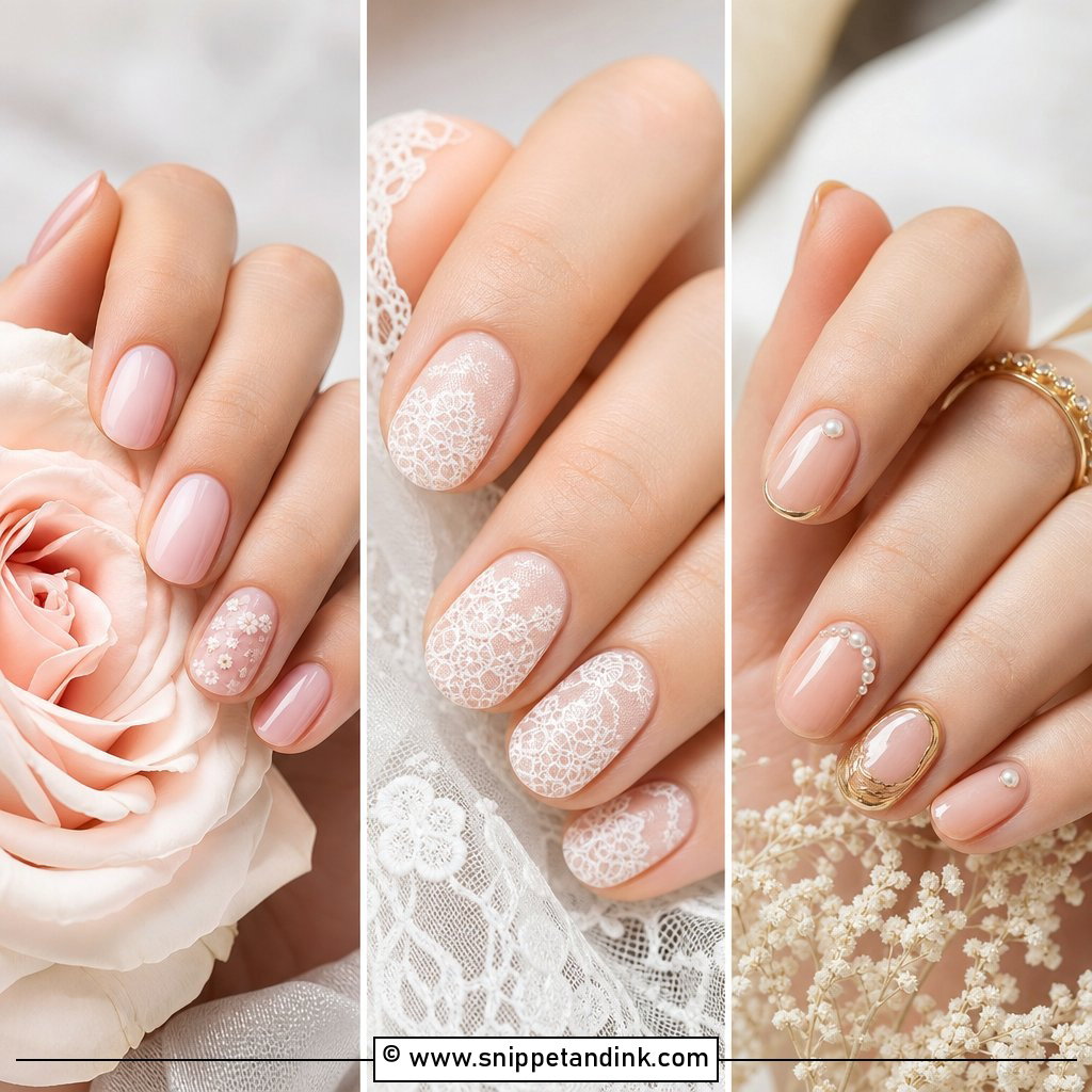 20 Round Wedding Nails for Chic Brides and Guests Today