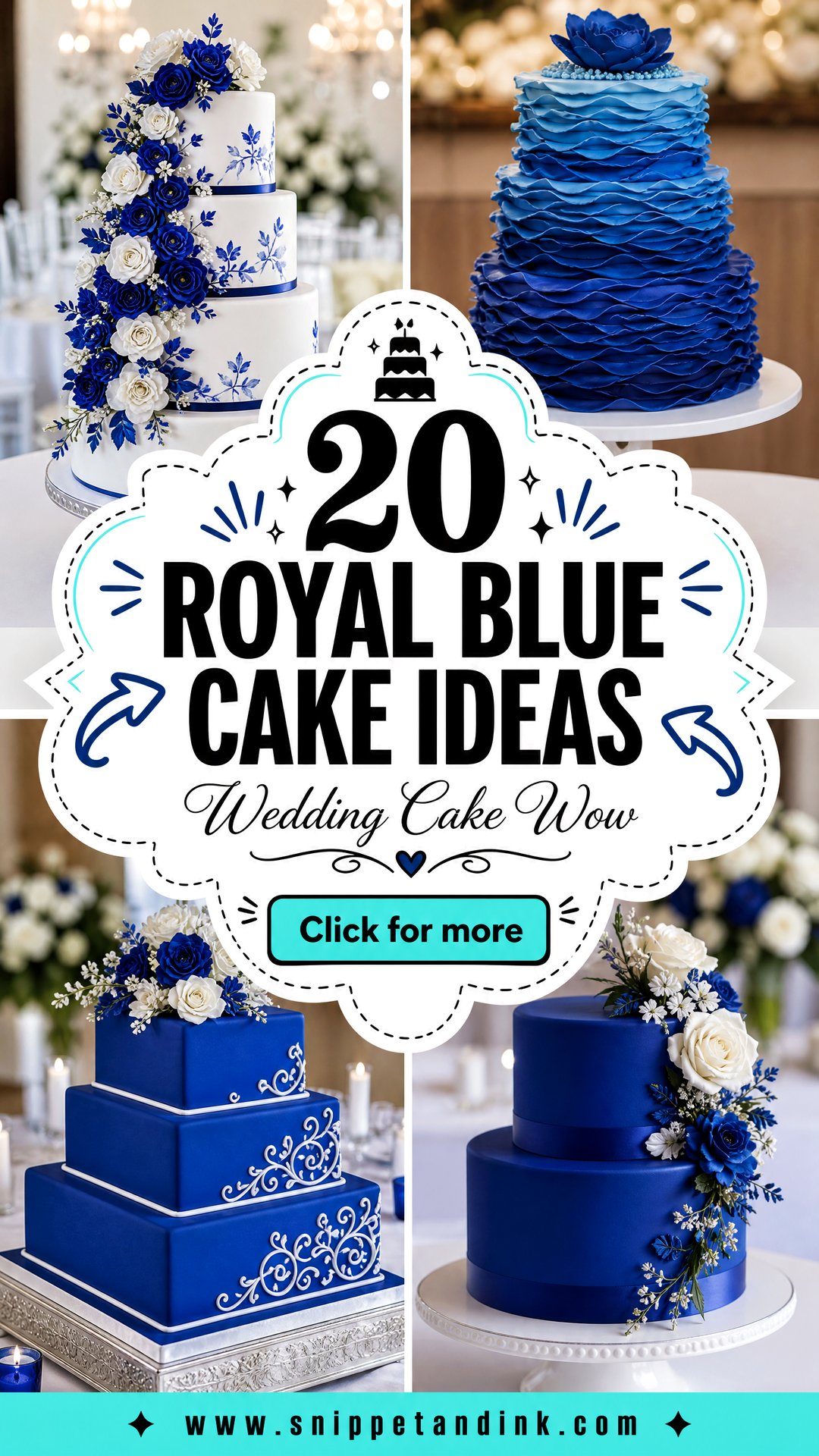 20 Royal Blue Cake Ideas for Wedding Style That Wows - 20 Royal Blue Cake Ideas for Wedding Style That Wows