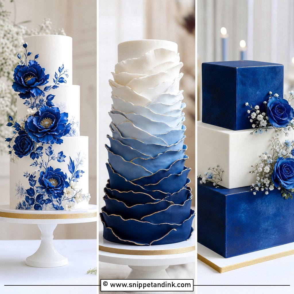 20 Royal Blue Cake Ideas for Wedding Style That Wows