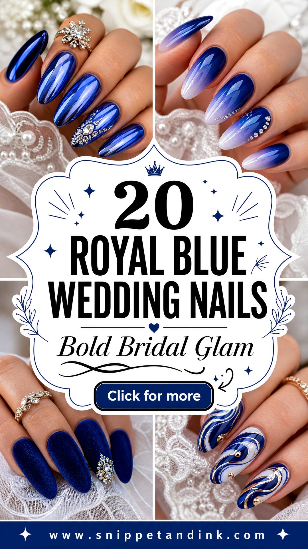 20 Royal Blue Wedding Nails for Bold Bridal Glamour Looks - 20 Royal Blue Wedding Nails for Bold Bridal Glamour Looks