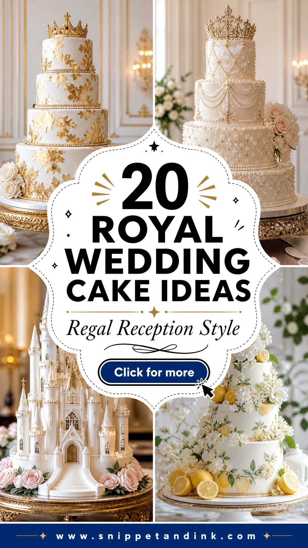 20 Royal Wedding Cake Ideas for Regal Reception Style - 20 Royal Wedding Cake Ideas for Regal Reception Style