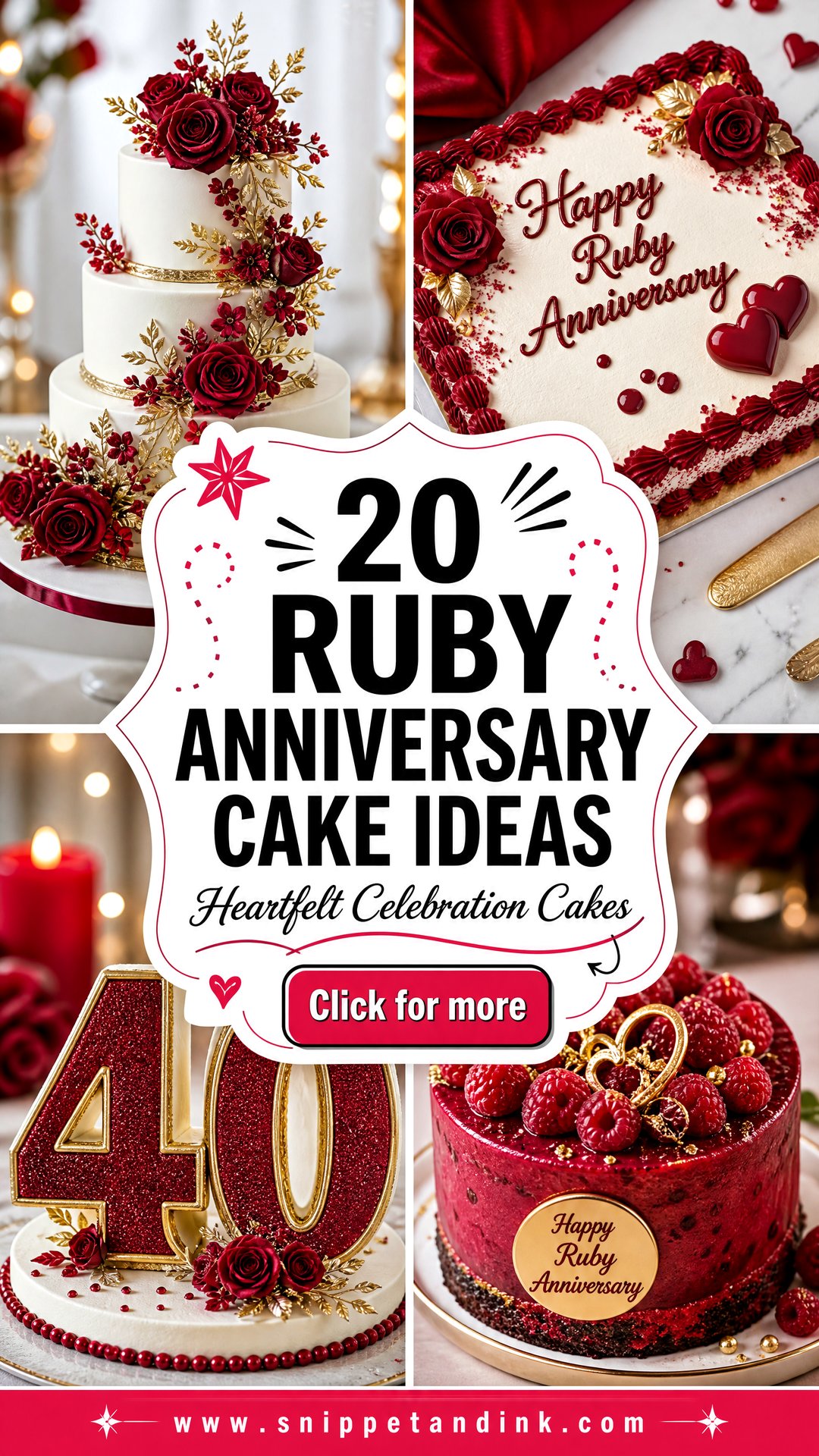 20 Ruby Anniversary Cake Ideas for Heartfelt Celebrations - 20 Ruby Anniversary Cake Ideas for Heartfelt Celebrations