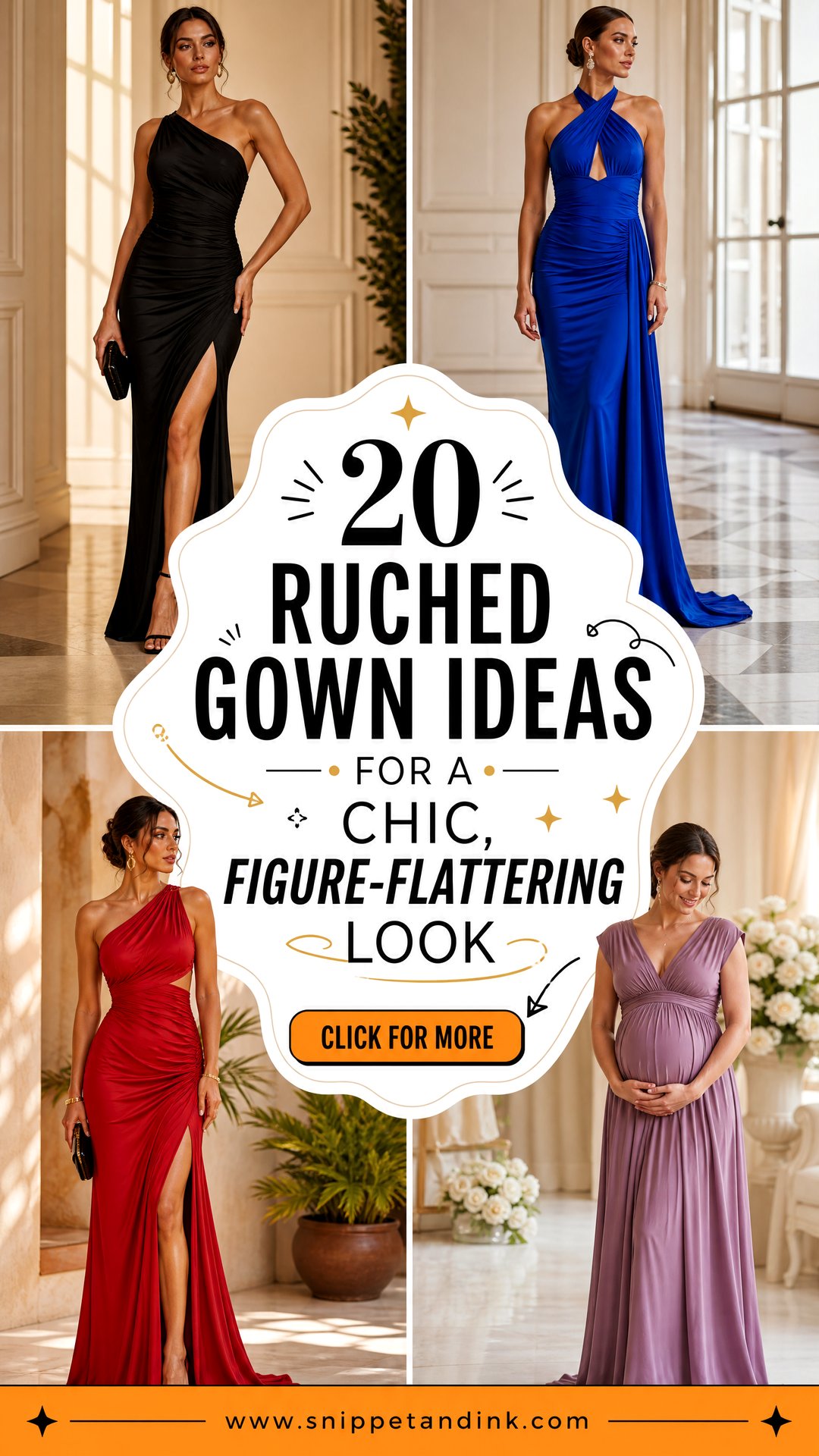 20 Ruched Gown Ideas for a Chic Figure-Flattering Look - 20 Ruched Gown Ideas for a Chic, Figure-Flattering Look