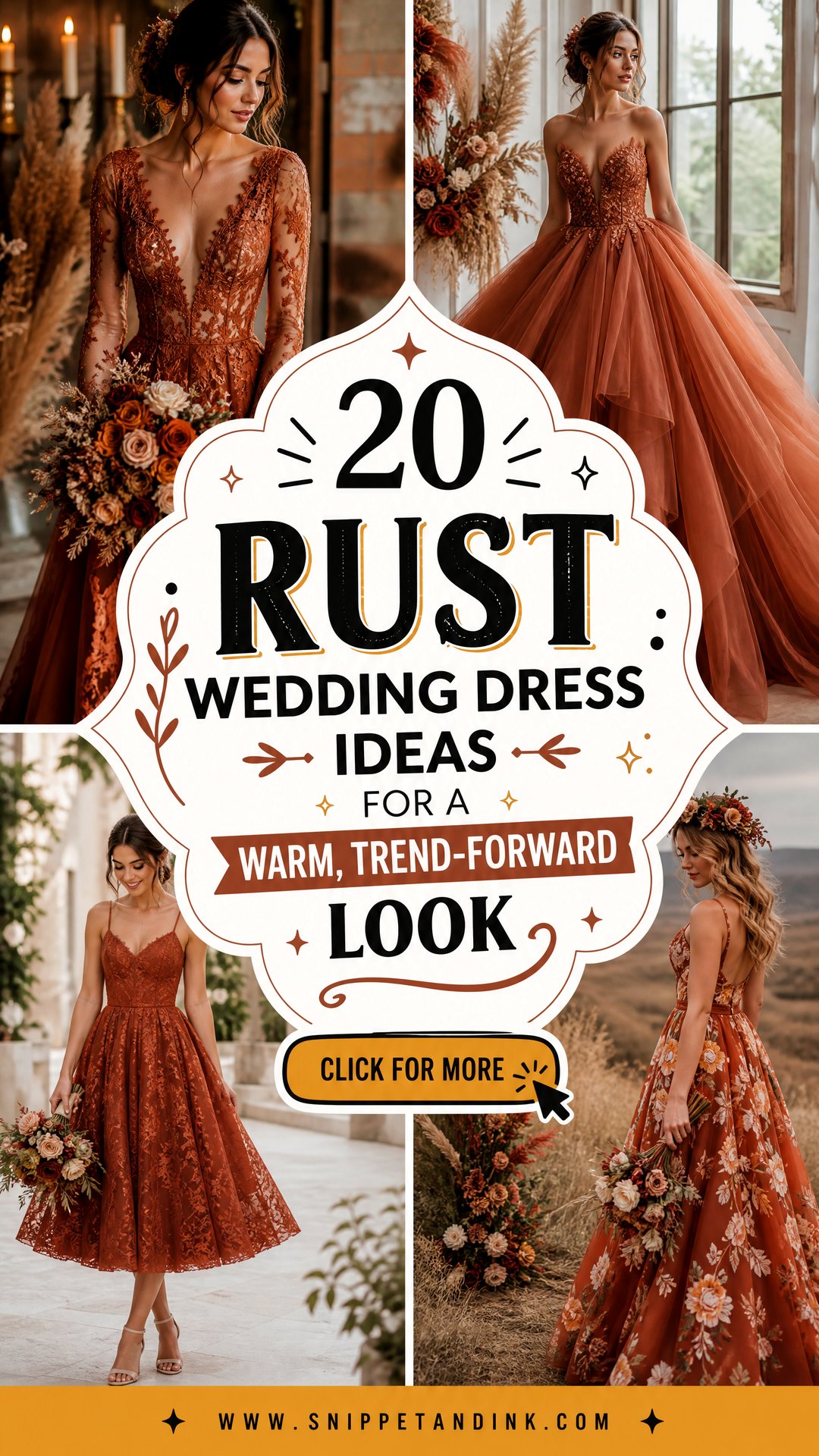 20 Rust Wedding Dress Ideas for a Warm Trend-Forward Look - 20 Rust Wedding Dress Ideas for a Warm, Trend-Forward Look