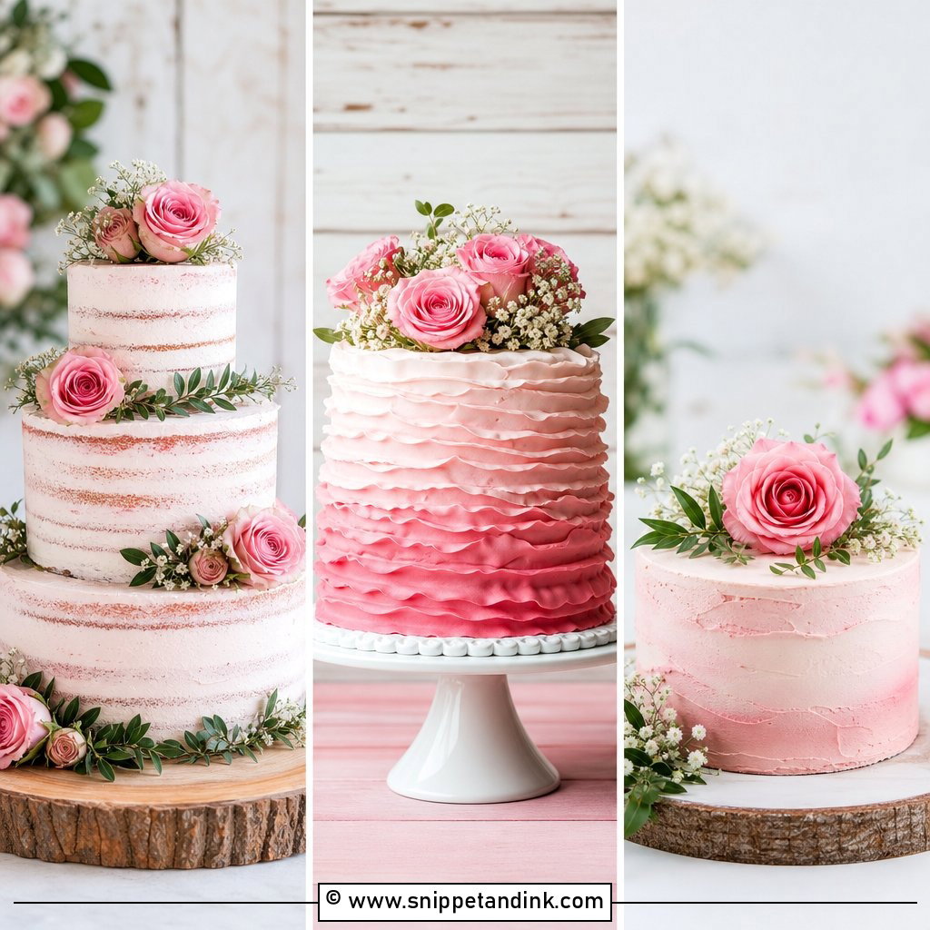 20 Rustic Pink Wedding Cake Ideas for Romantic Brides
