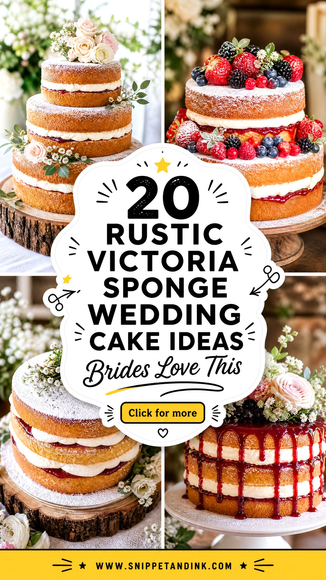 20 Rustic Victoria Sponge Wedding Cake Ideas Brides Love - 20 Rustic Victoria Sponge Wedding Cake Ideas Brides Love