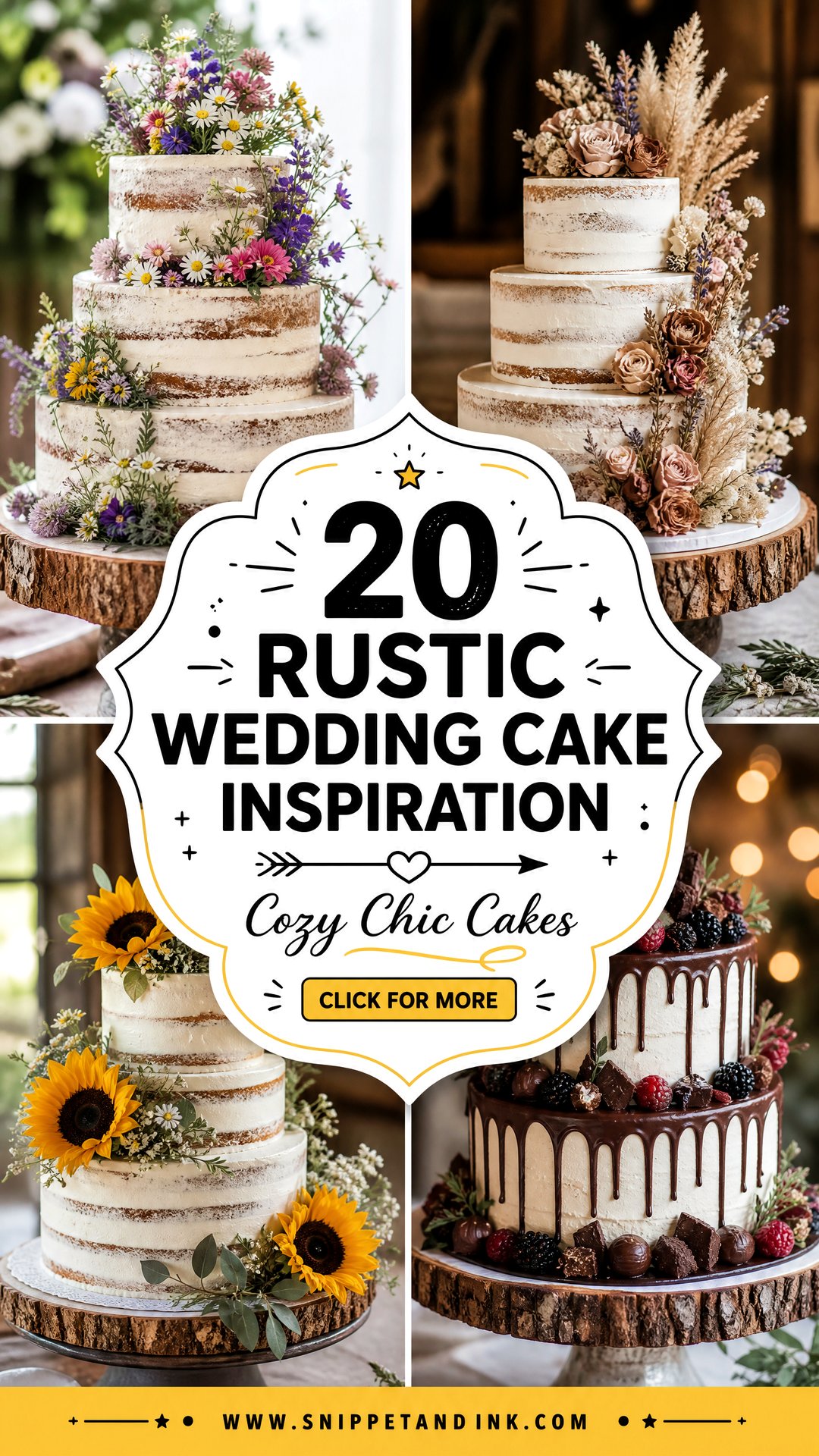 20 Rustic Wedding Cake Inspiration for Cozy Chic Brides - 20 Rustic Wedding Cake Inspiration for Cozy Chic Brides