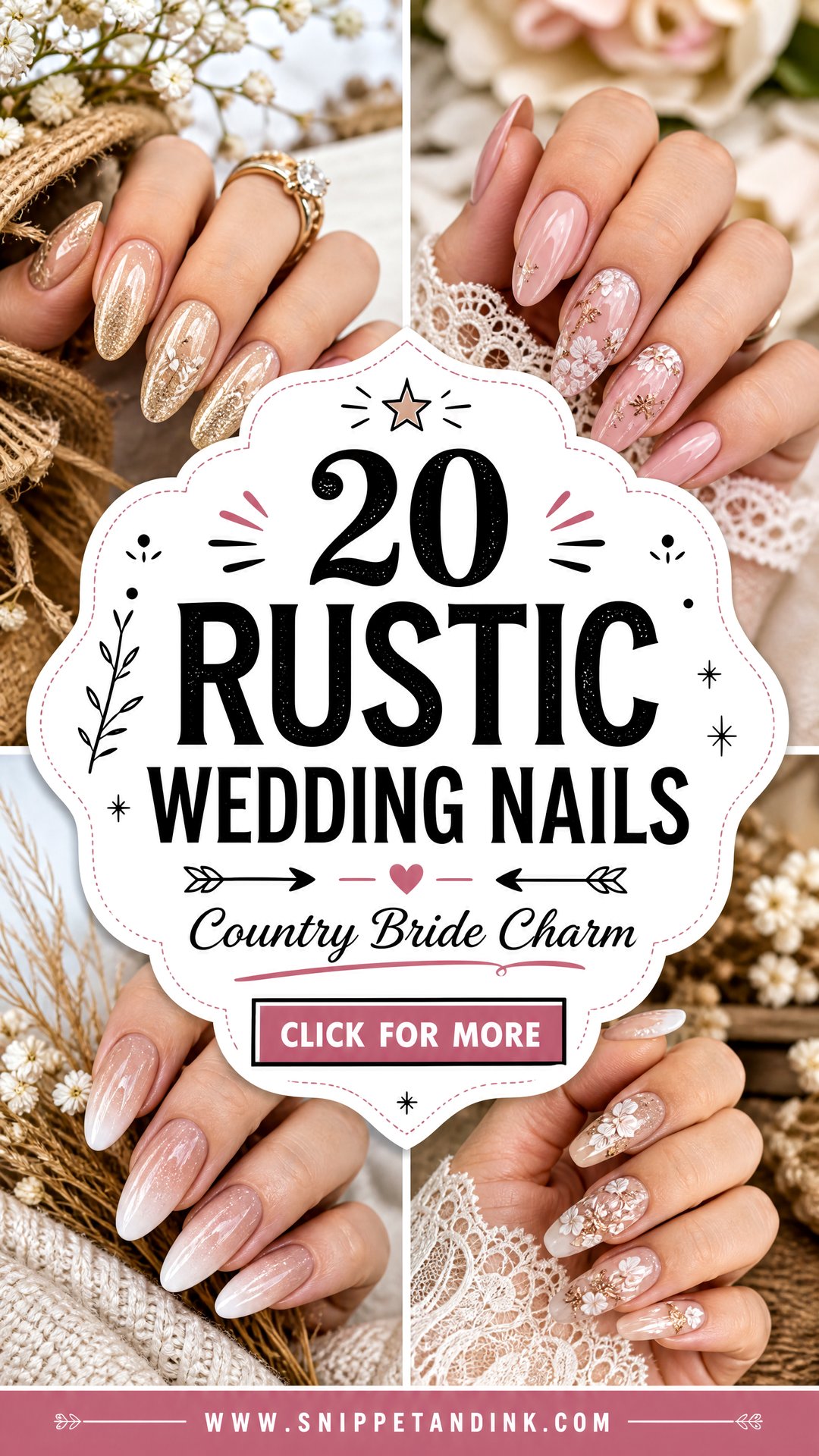 20 Rustic Wedding Nails for Charming Country Brides - 20 Rustic Wedding Nails for Charming Country Brides