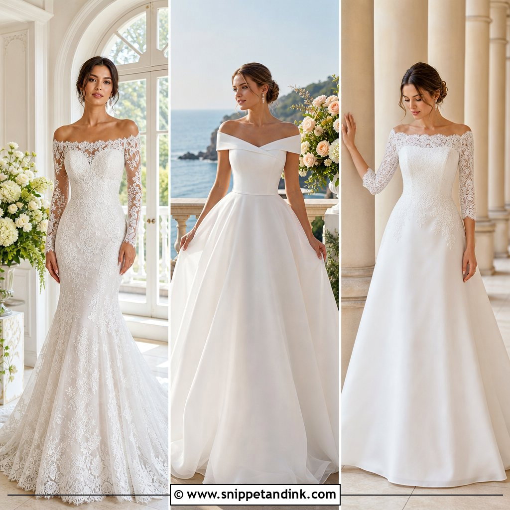 20 Sabrina Wedding Dress Ideas for a Timeless Bridal Look