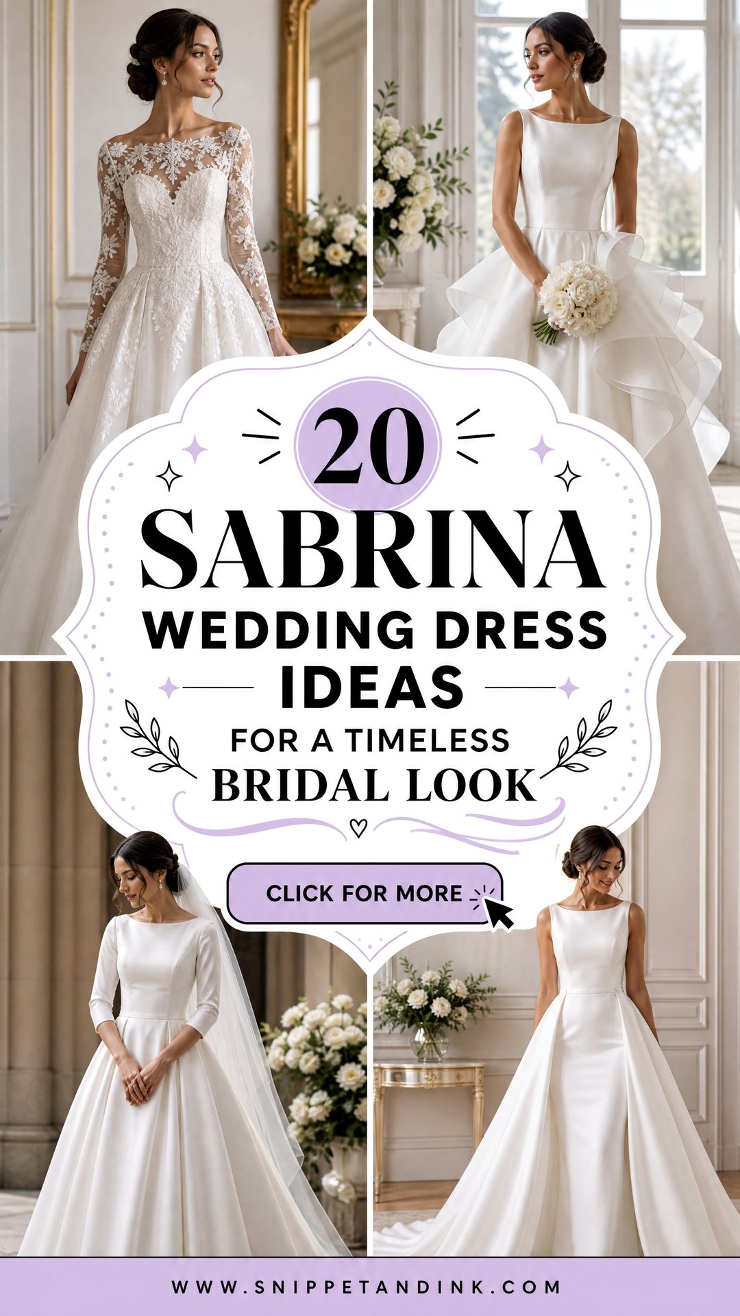 20 Sabrina Wedding Dress Ideas for a Timeless Bridal Look - 20 Sabrina Wedding Dress Ideas for a Timeless Bridal Look