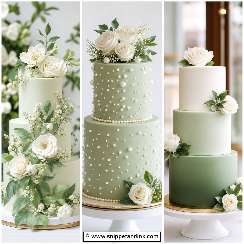 20 Sage Green Themed Wedding Cake Ideas for Modern Brides