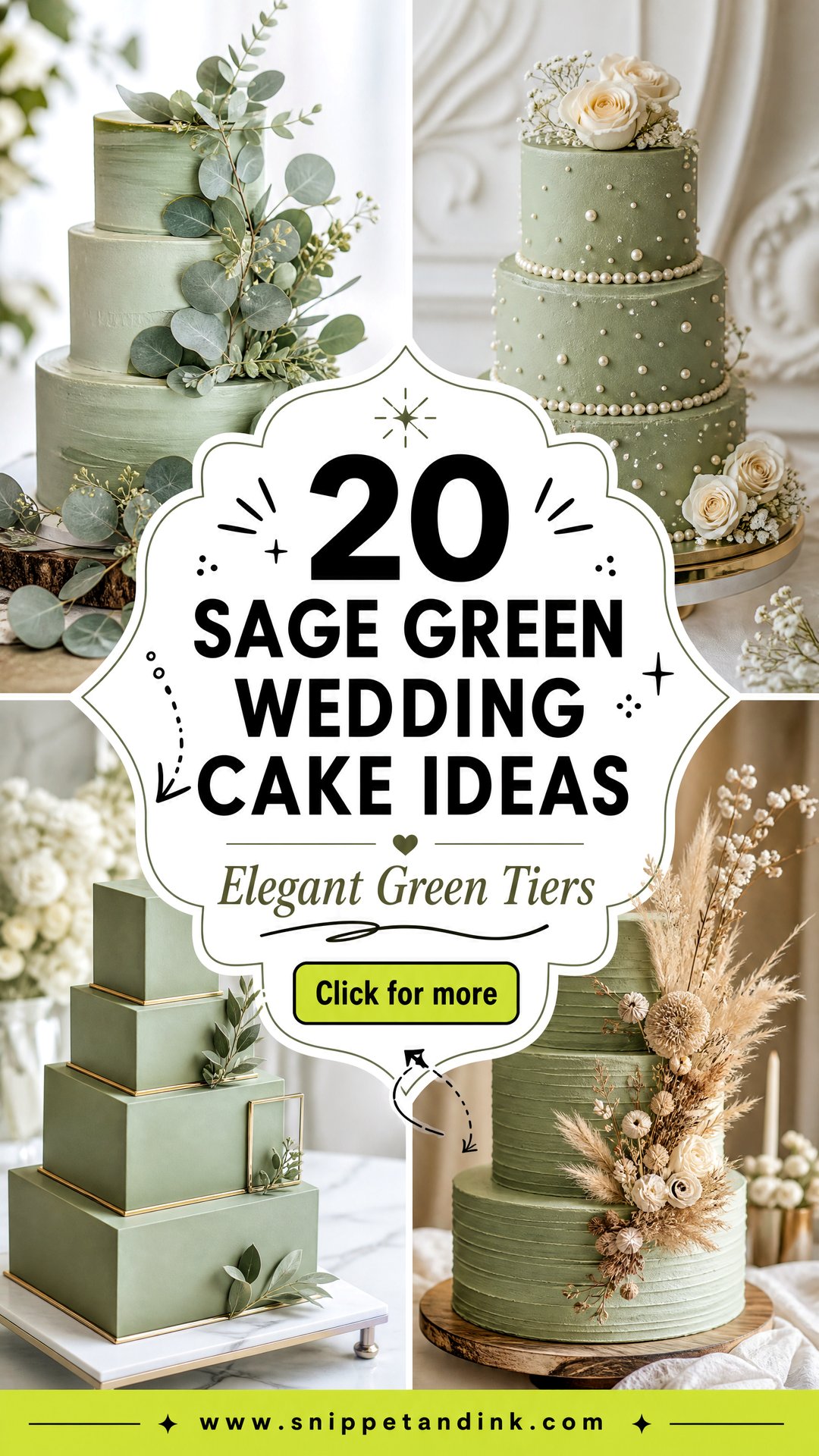 20 Sage Green Wedding Cake Ideas for Elegant Weddings - 20 Sage Green Wedding Cake Ideas for Elegant Weddings