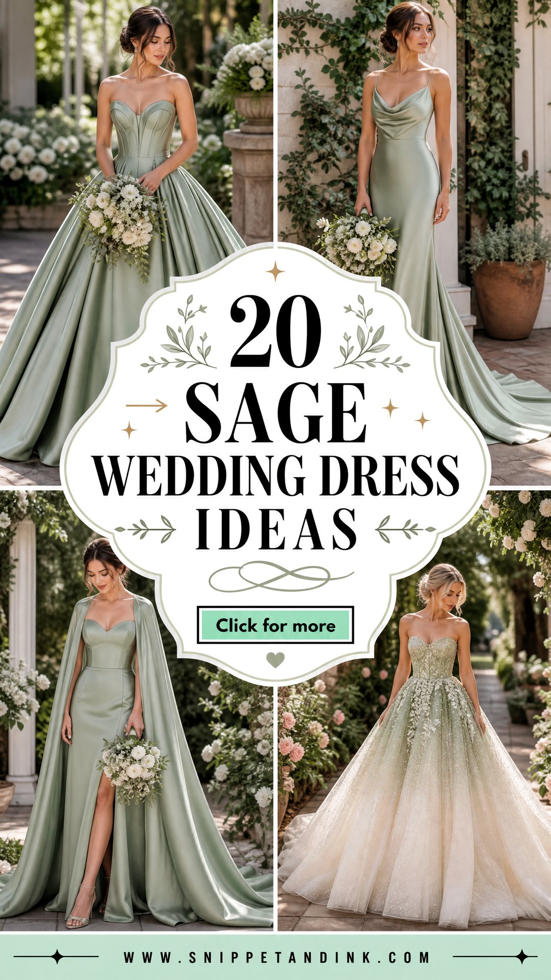 20 Sage Wedding Dress Ideas for Enchanting Garden Weddings - 20 Sage Wedding Dress Ideas for Enchanting Garden Weddings