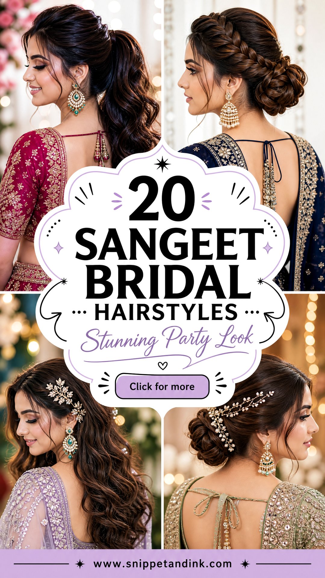 20 Sangeet Bridal Hairstyles for a Stunning Party Look - 20 Sangeet Bridal Hairstyles for a Stunning Party Look