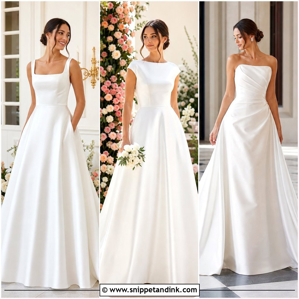 20 Satin Aline Wedding Dress Ideas: Sleek Bridal Looks to Love