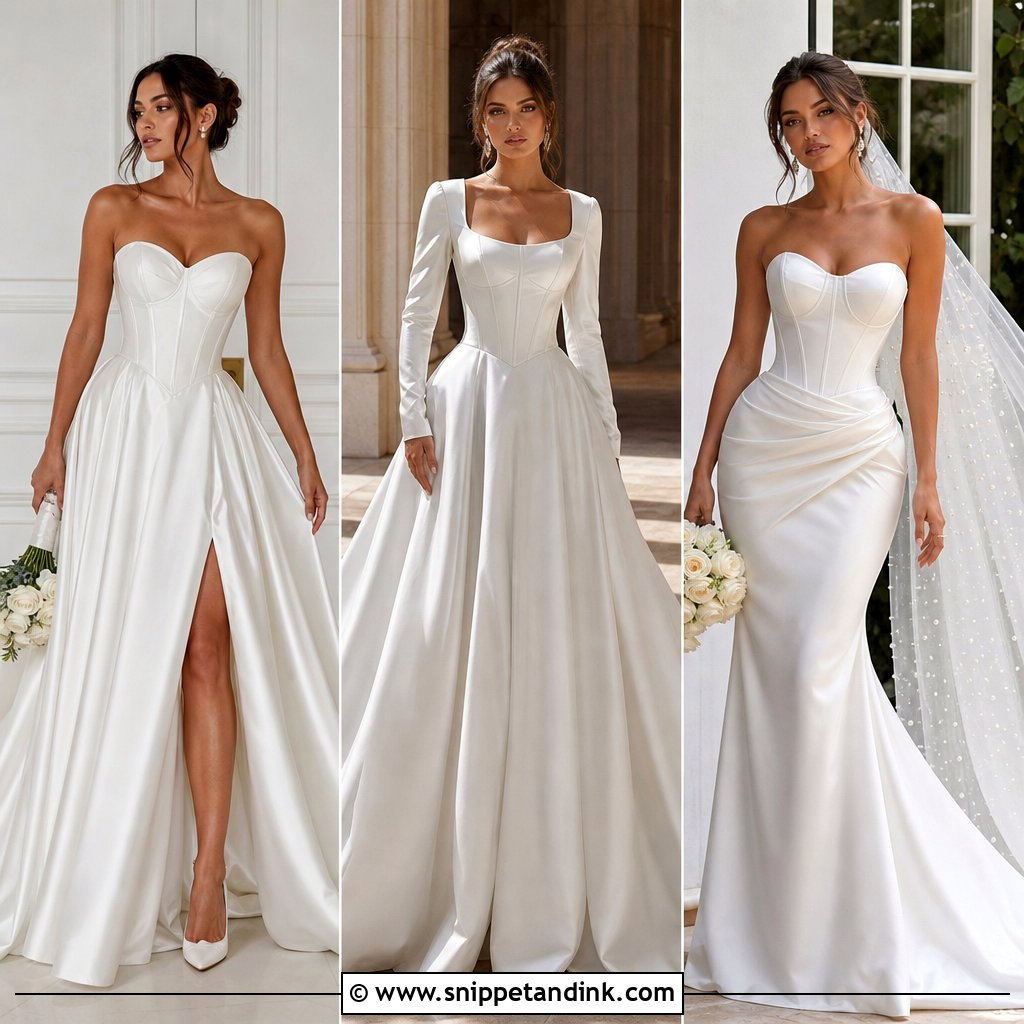 20 Satin Basque Waist Wedding Dress Ideas Sculpted Bridal Style