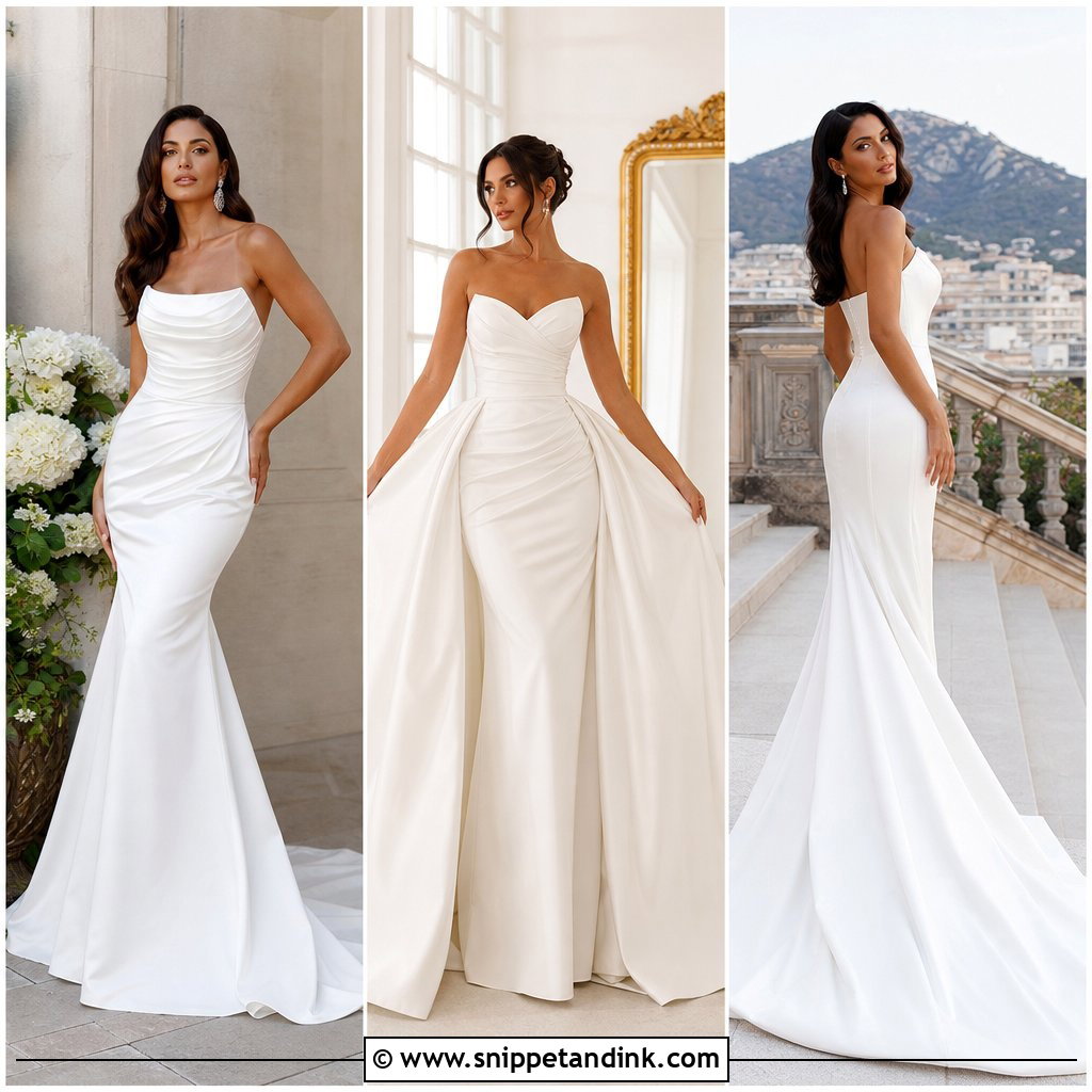 20 Satin Bridal Gown Mermaid Ideas for a Chic Sculpted Look