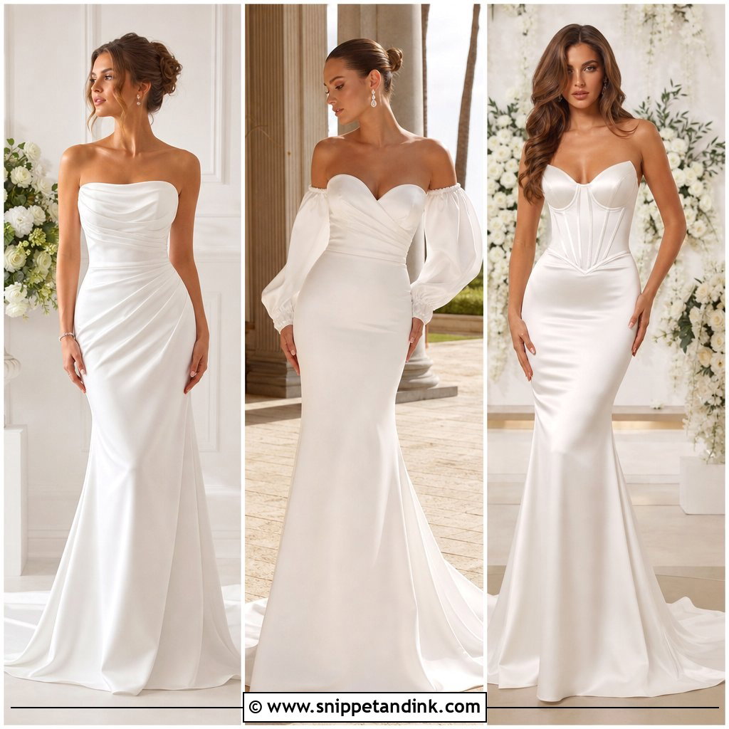 20 Satin Fitted Wedding Dress Ideas for a Sleek Bridal Look