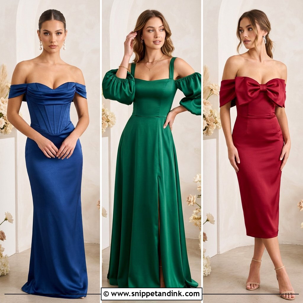20 Satin Off the Shoulder Wedding Dress Ideas for Chic Brides