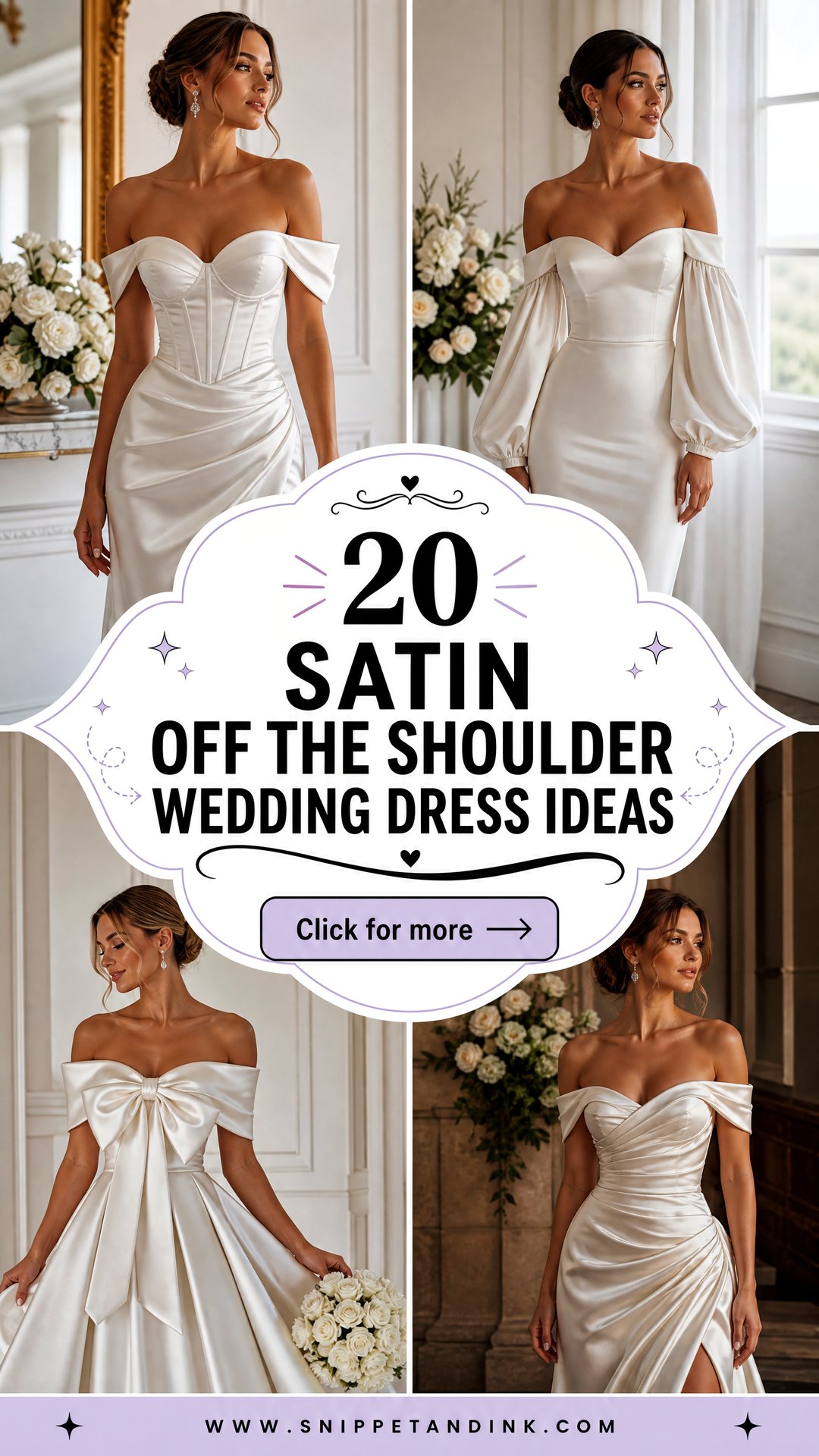 20 Satin Off the Shoulder Wedding Dress Ideas for Chic Brides - 20 Satin Off the Shoulder Wedding Dress Ideas for Chic Brides