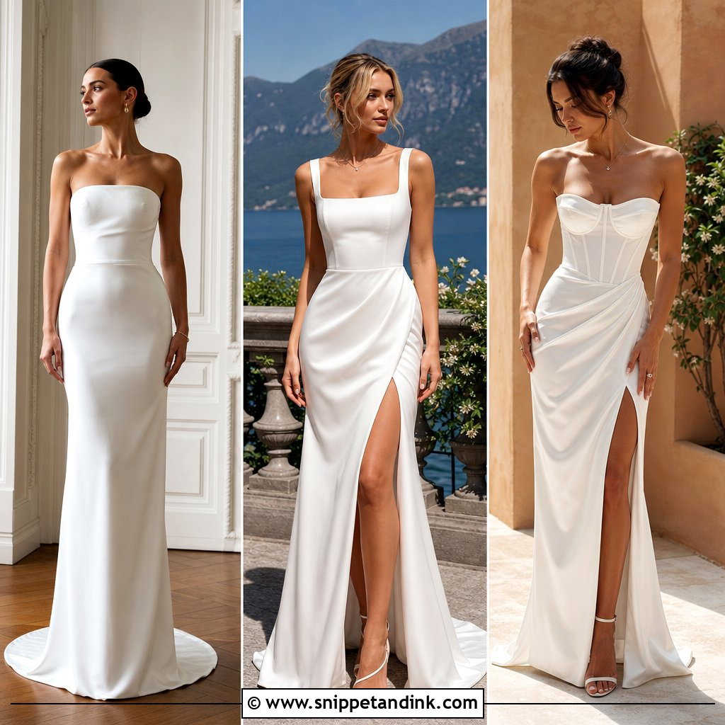 20 Satin Simple Silk Wedding Dress Ideas for Modern Brides