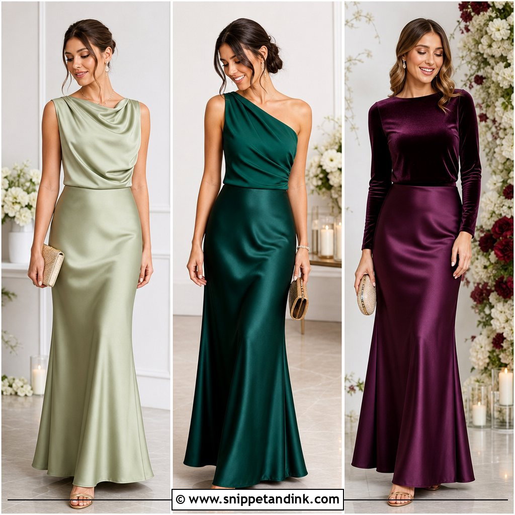 20 Satin Skirt Outfit for Wedding Ideas for Chic Guests