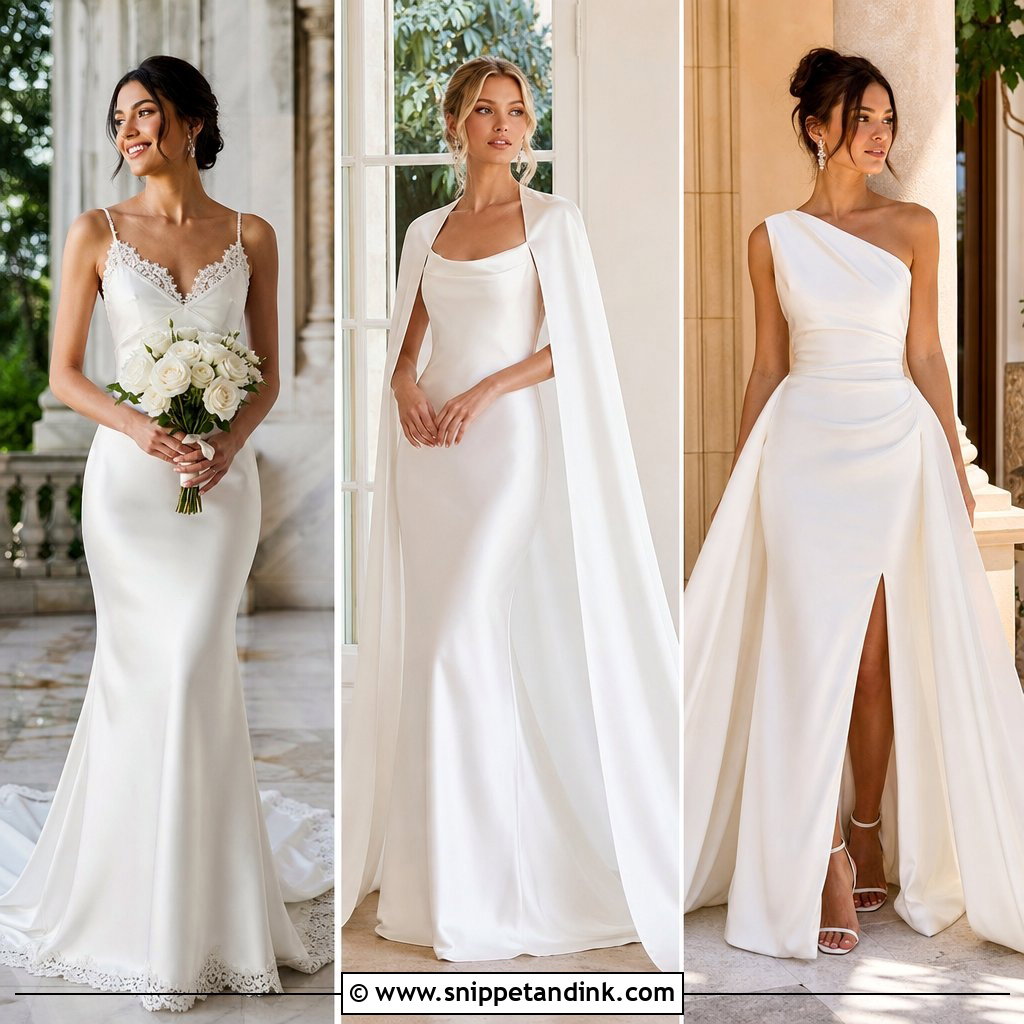 20 Satin Slip Wedding Dress Ideas for Modern Minimalist Brides