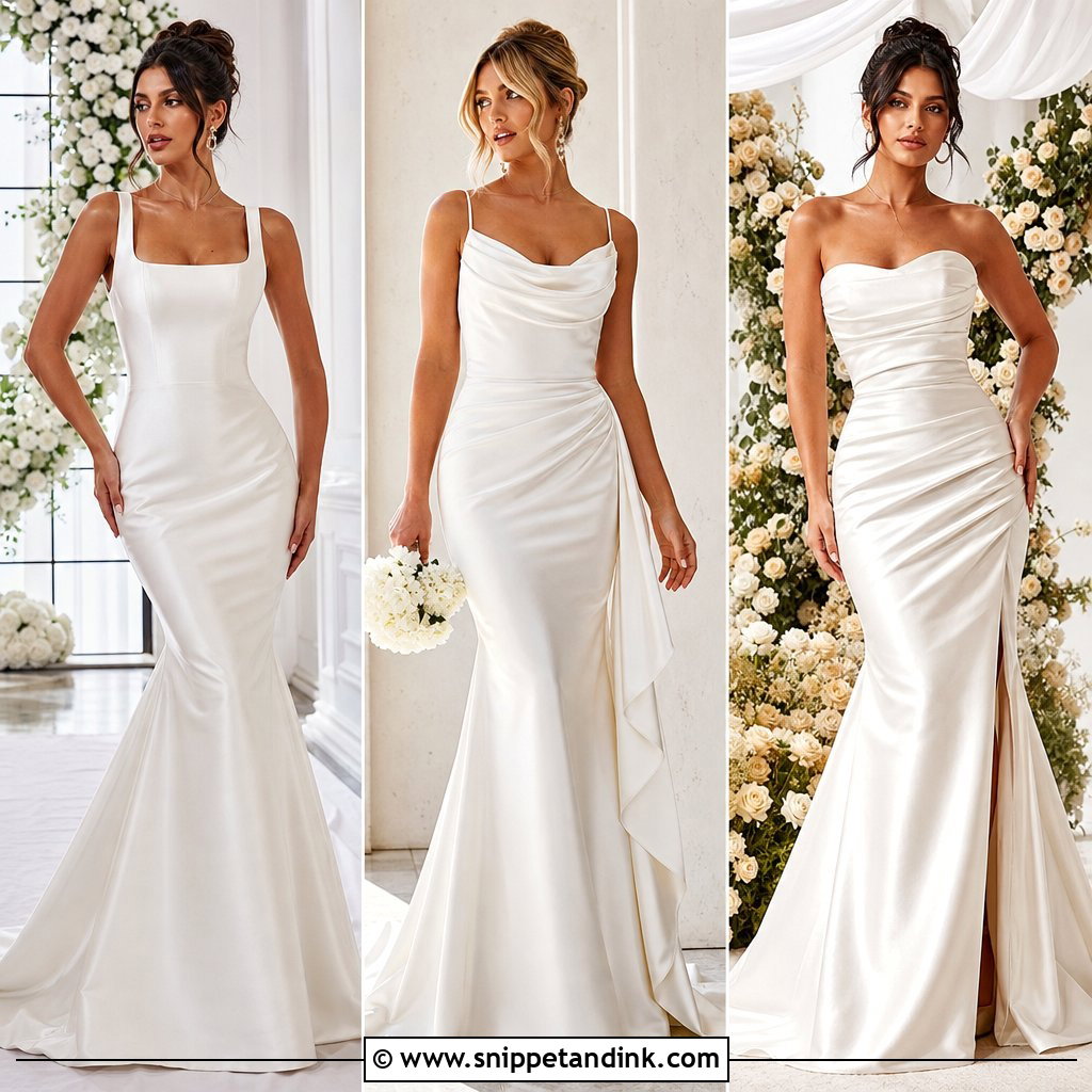 20 Satin Trumpet Wedding Dress Ideas for a Dramatic Bridal Look