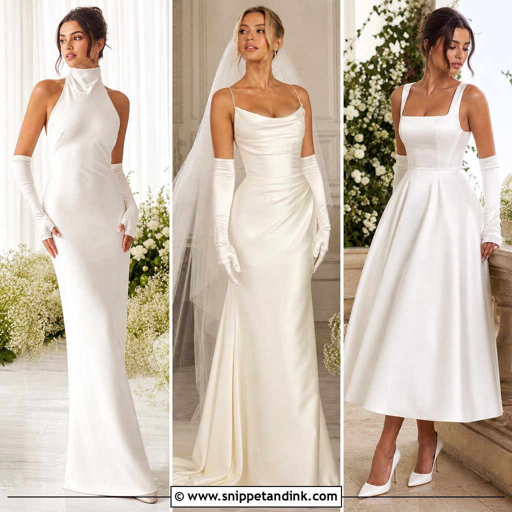 20 Satin Wedding Dress with Gloves Ideas for Timeless Brides