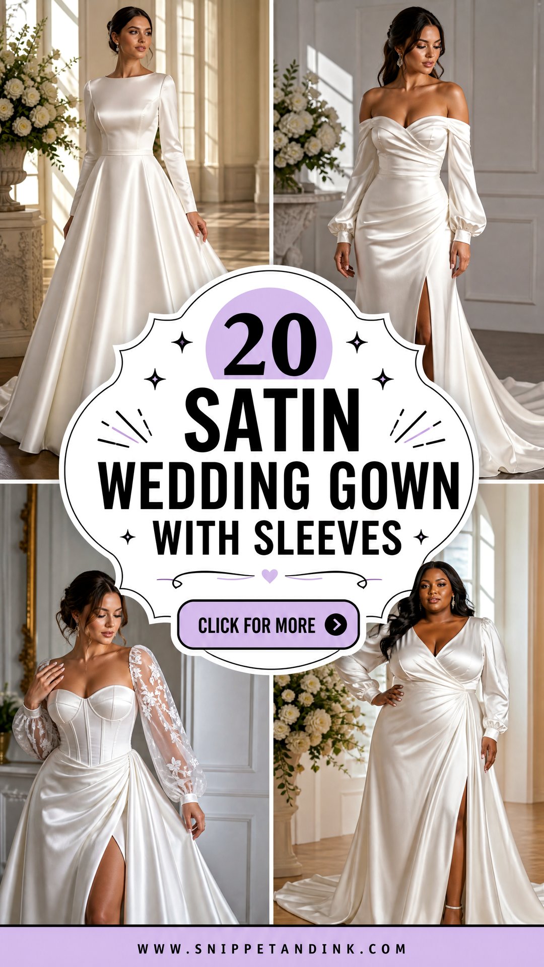 20 Satin Wedding Gown with Sleeves for Modern Elegant Brides - 20 Satin Wedding Gown with Sleeves for Modern Elegant Brides