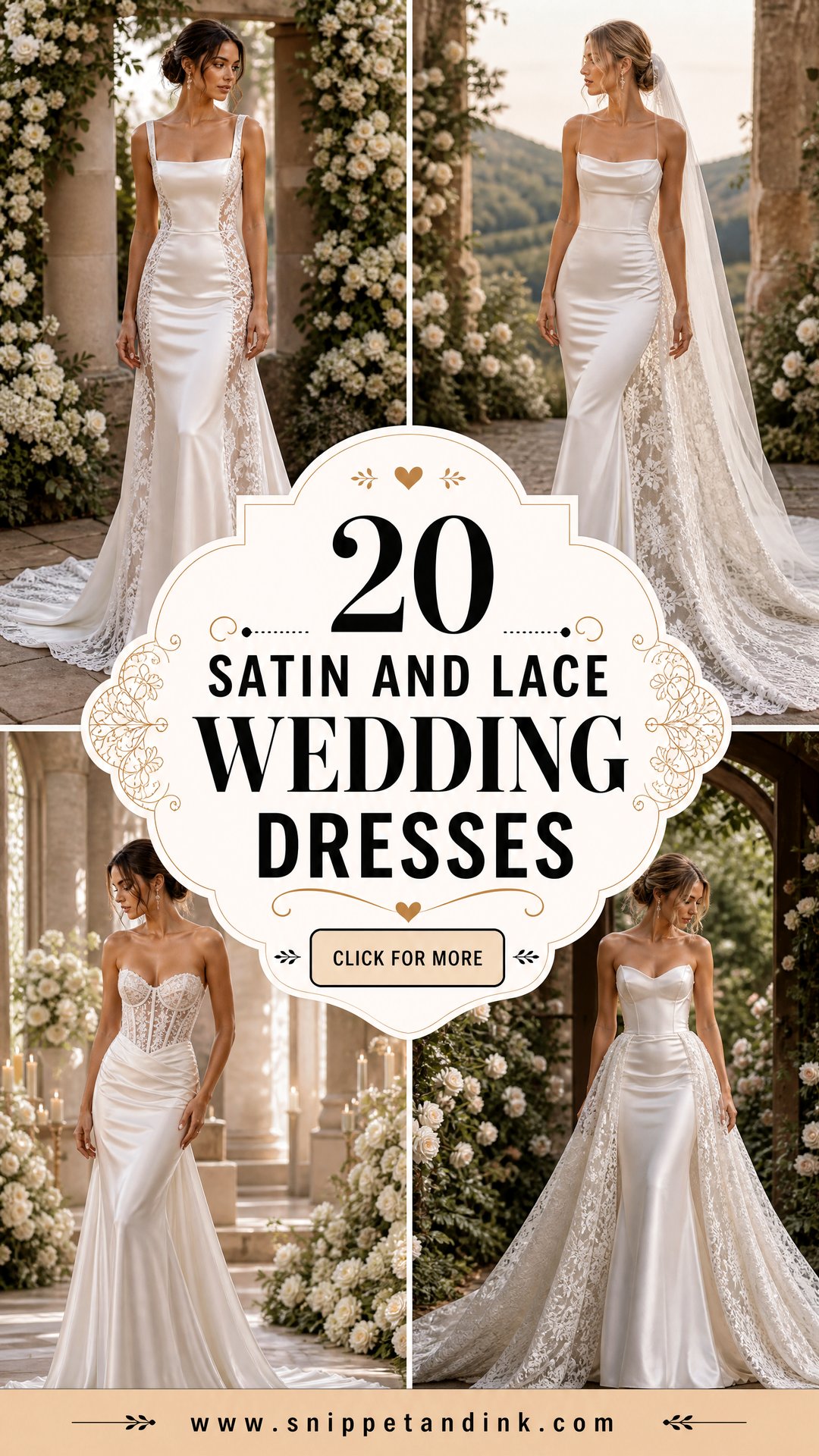 20 Satin and Lace Wedding Dresses Romantic Styles for Brides - 20 Satin and Lace Wedding Dresses: Romantic Styles for Brides