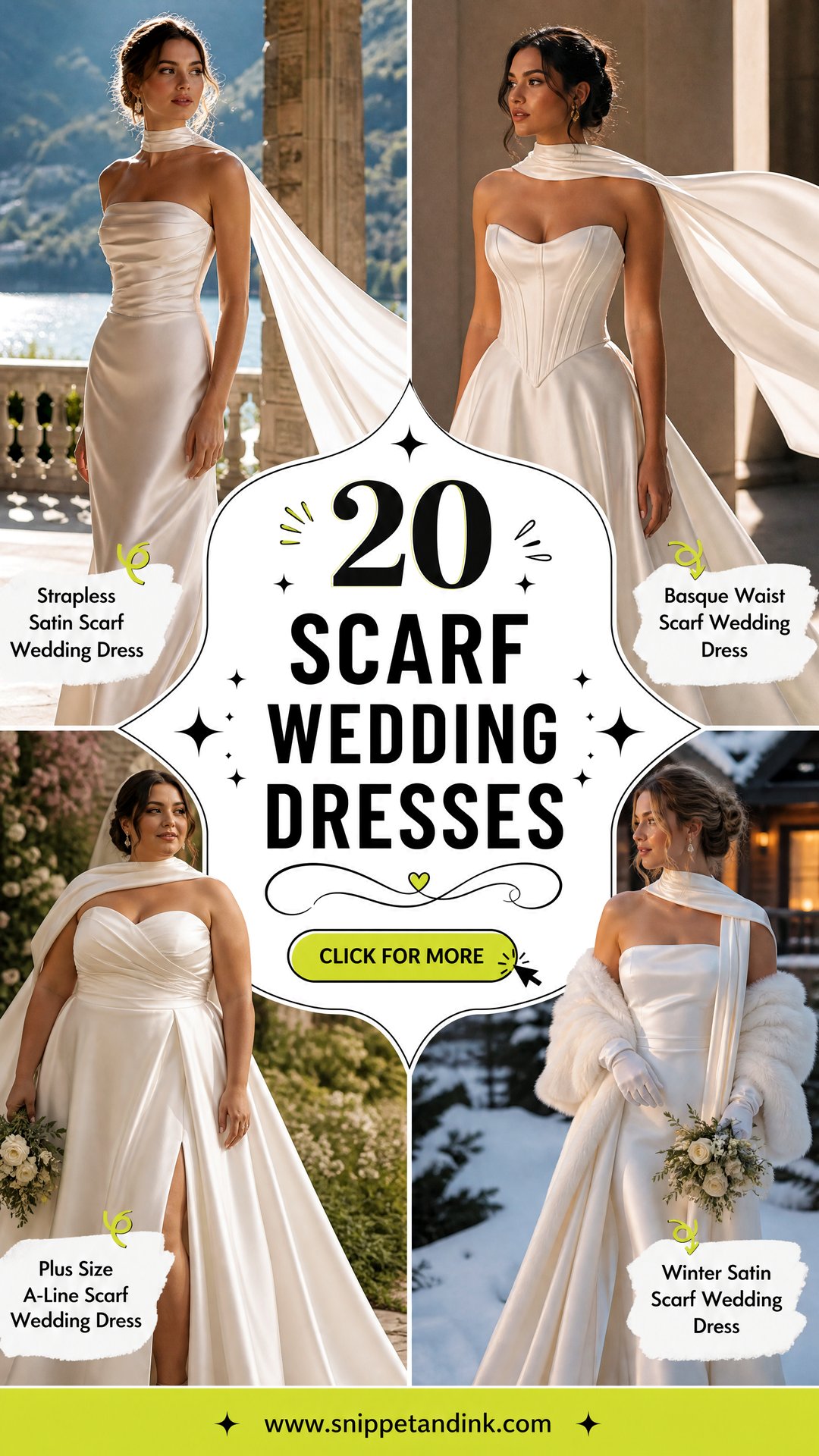 20 Scarf Wedding Dresses for a Striking Modern Bridal Look - 20 Scarf Wedding Dresses for a Striking Modern Bridal Look