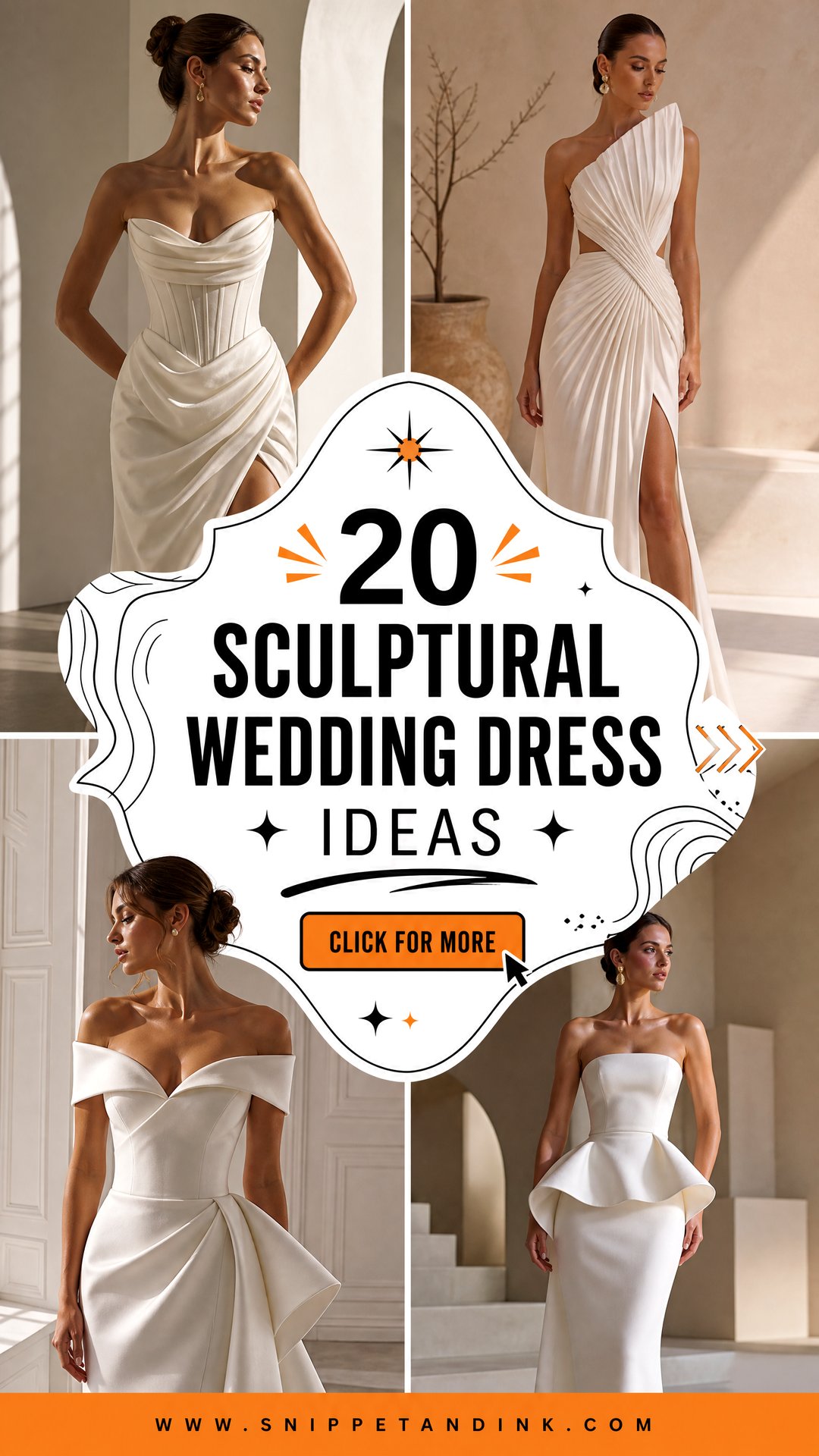 20 Sculptural Wedding Dress Ideas for Art-Loving Modern Brides - 20 Sculptural Wedding Dress Ideas for Art-Loving Modern Brides